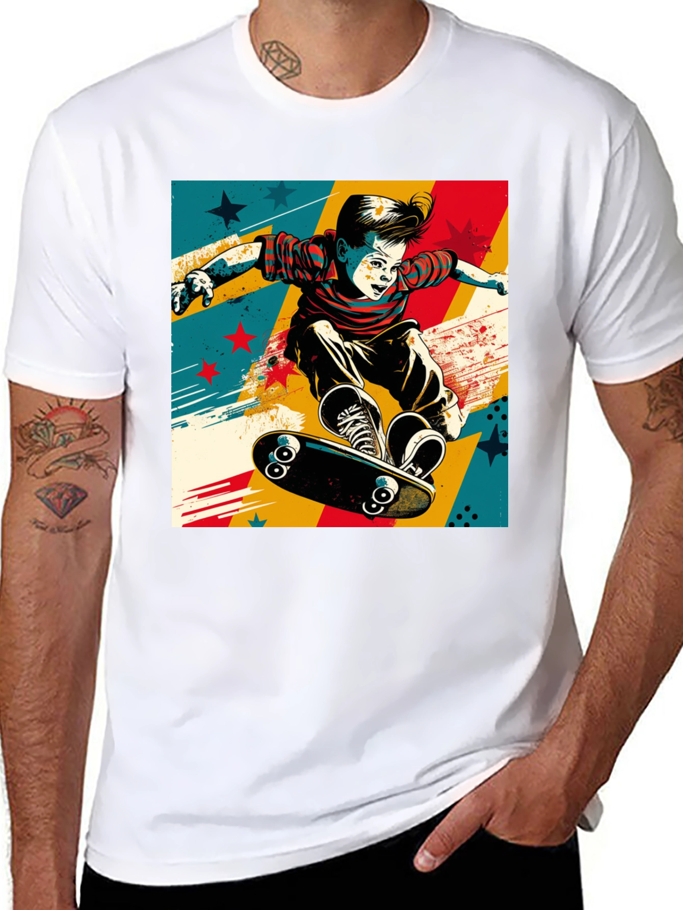 Skateboarding Kid Graphic Tee