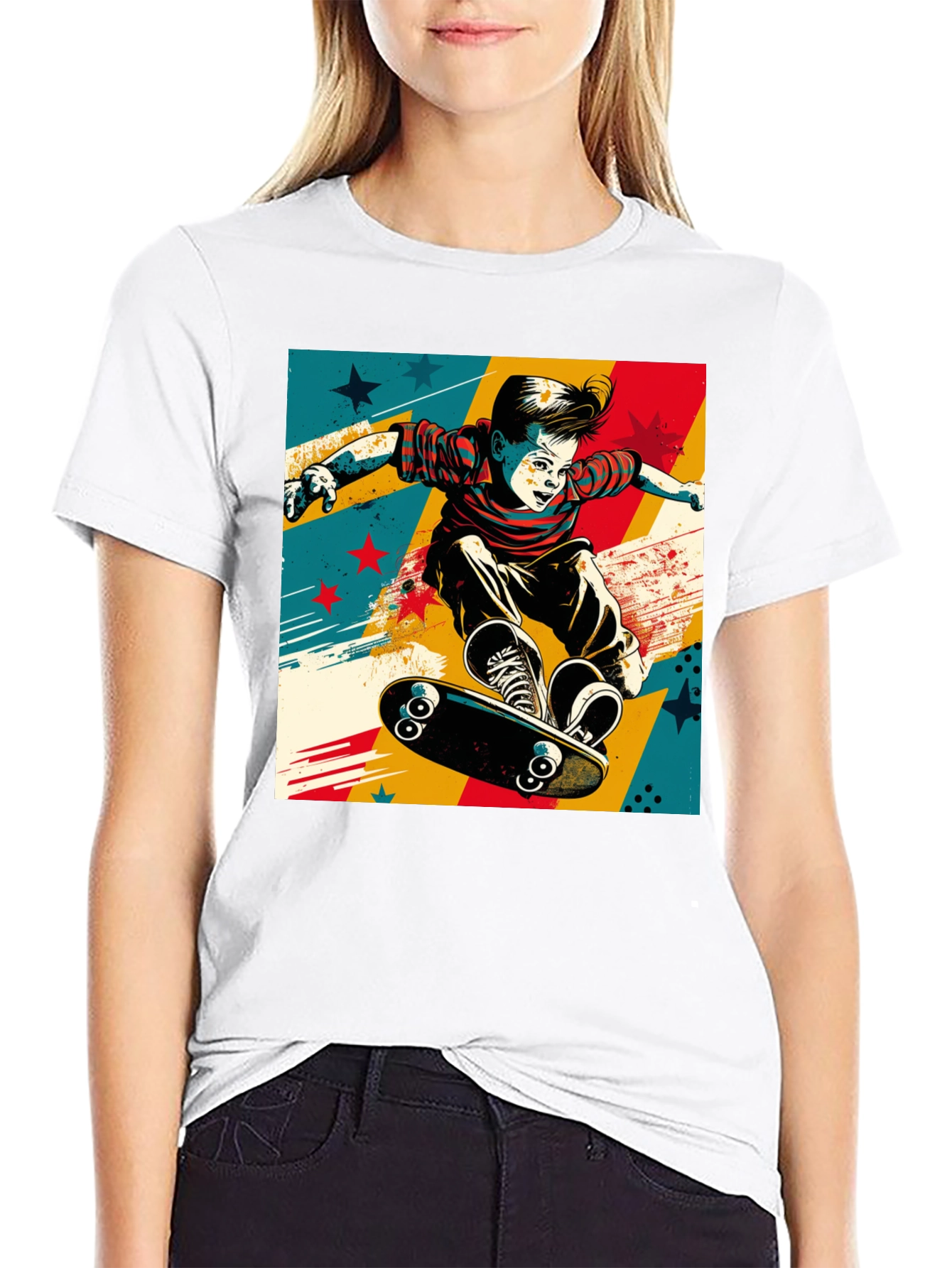 Skateboarding Kid Graphic Tee