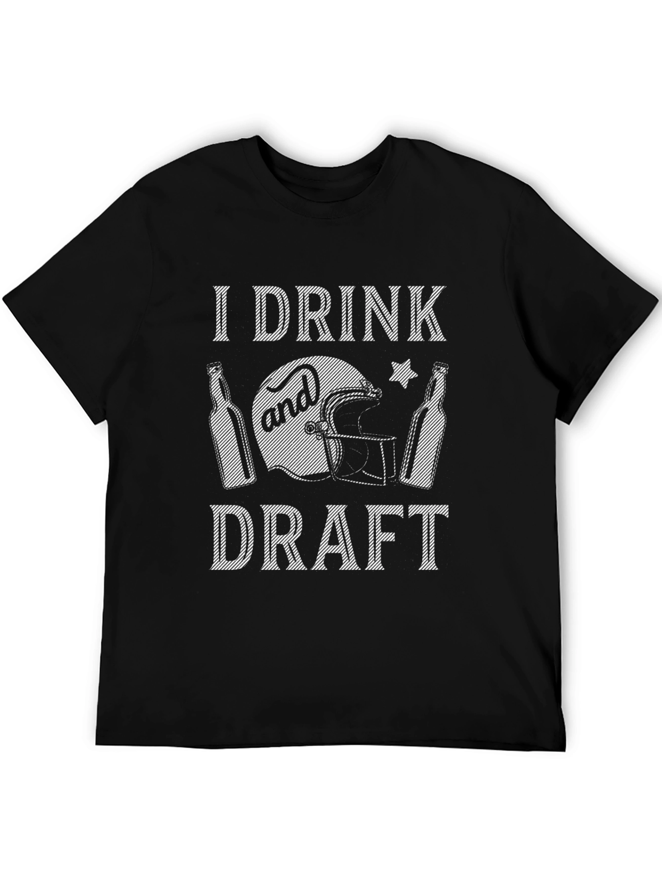 I Drink and Draft Football Graphic T-Shirt