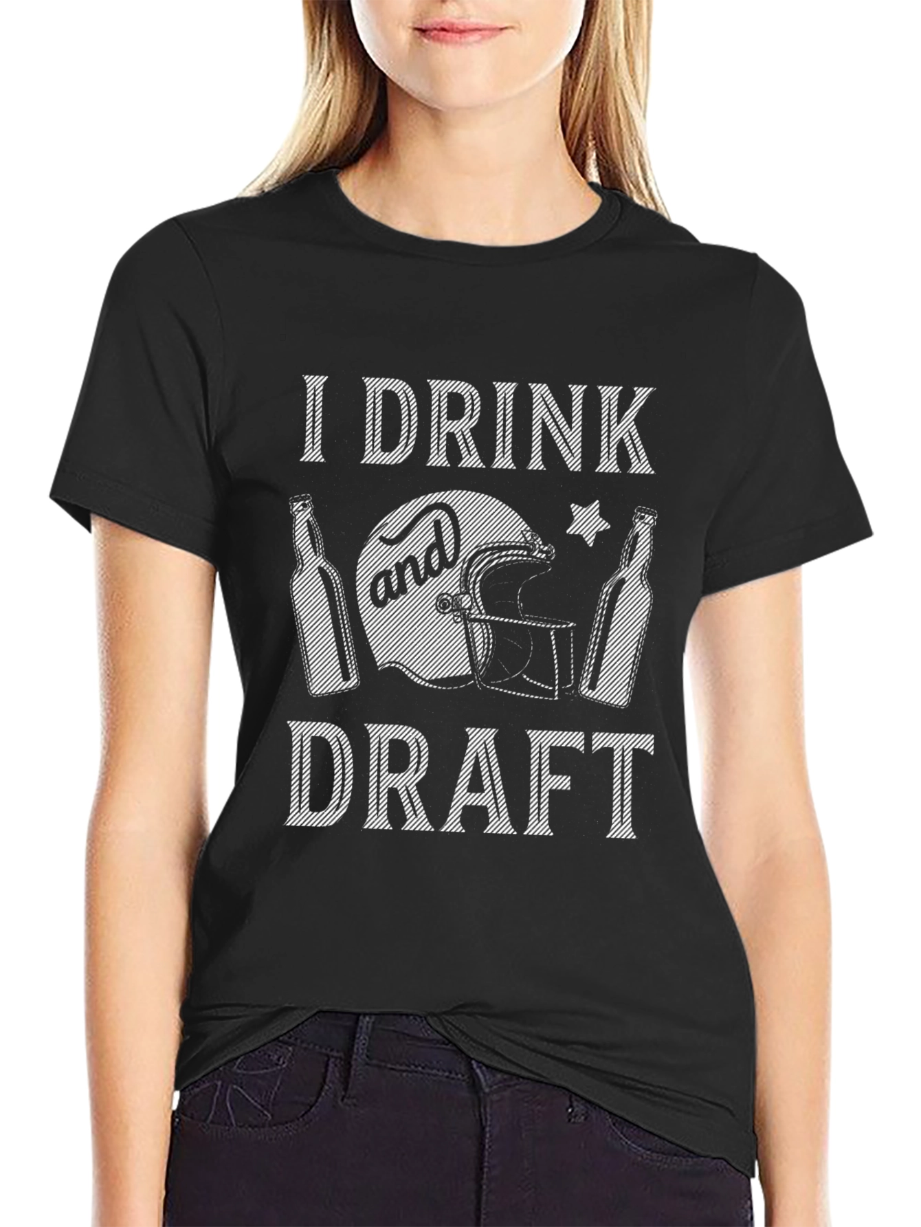 I Drink and Draft Football Graphic T-Shirt