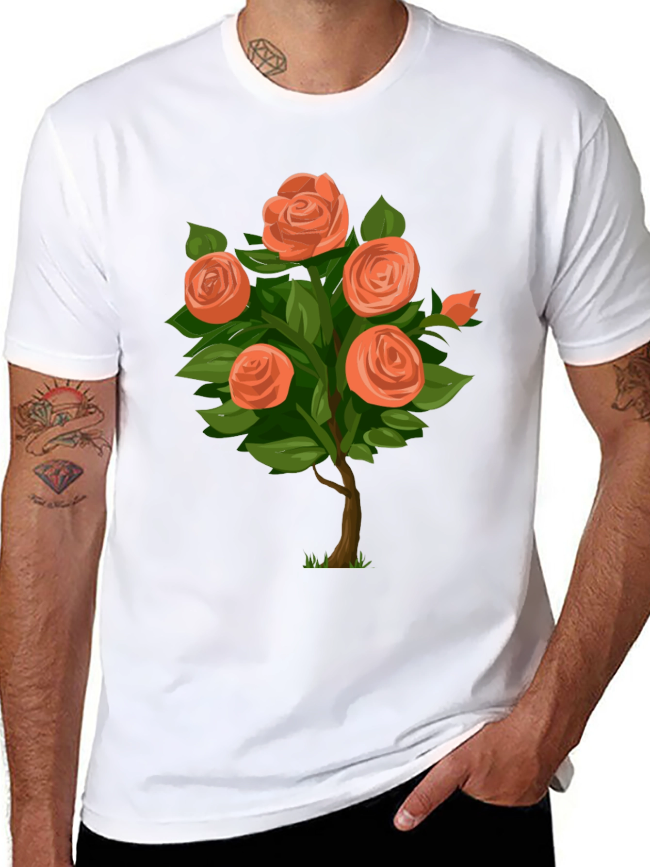 Floral Rose Bush Graphic Tee