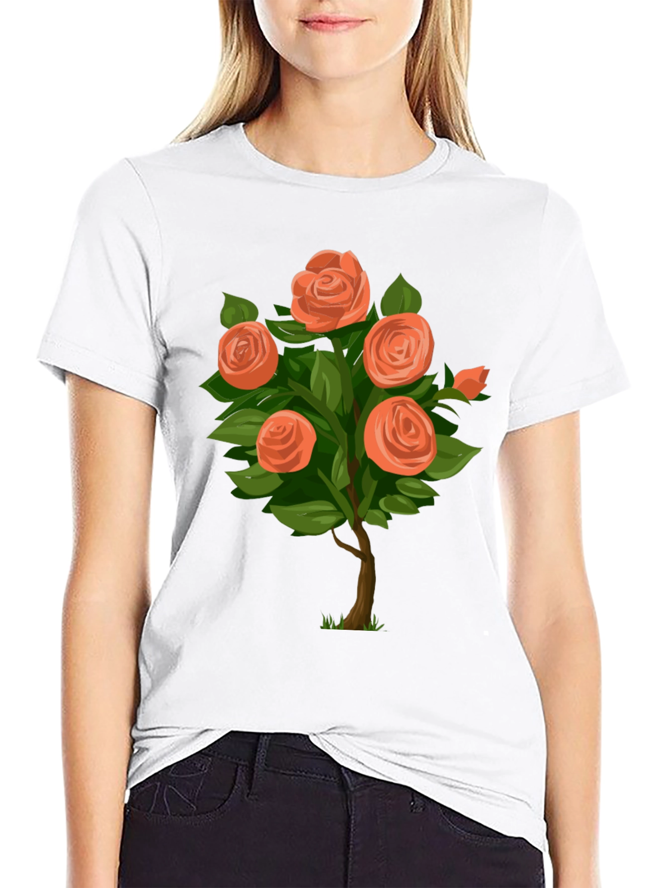 Floral Rose Bush Graphic Tee