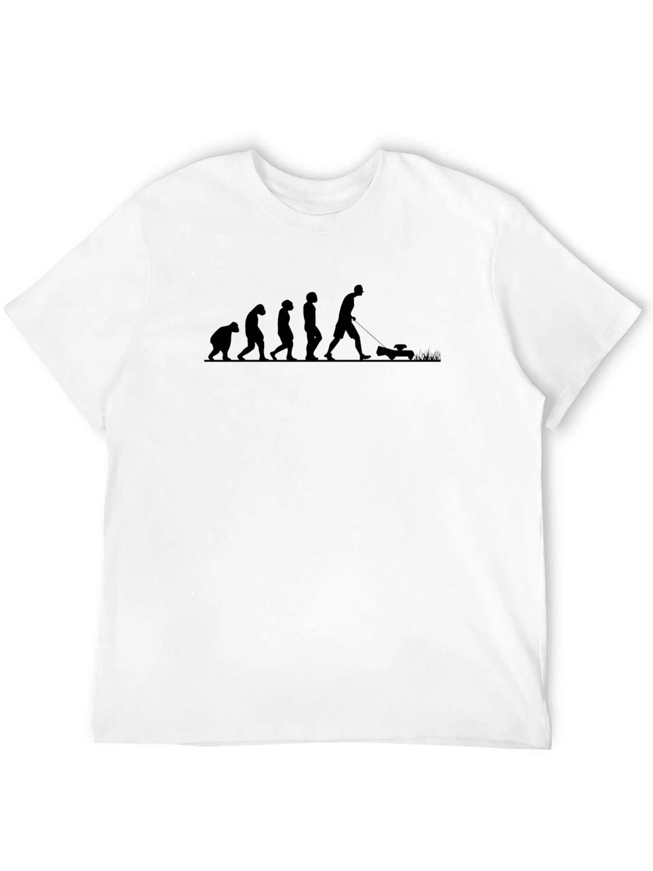 Evolution of Lawn Mowing Black T-Shirt