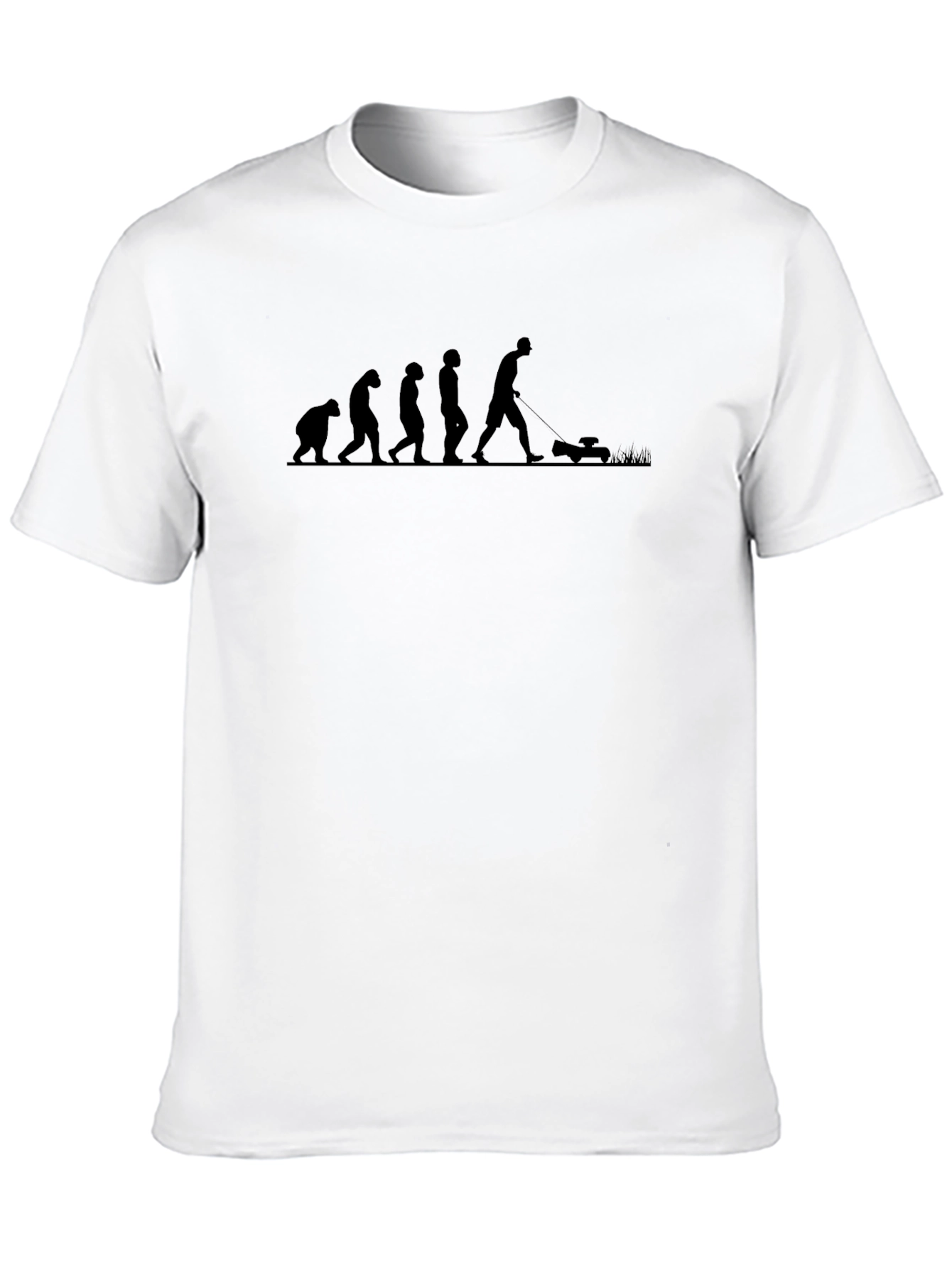 Evolution of Lawn Mowing Black T-Shirt