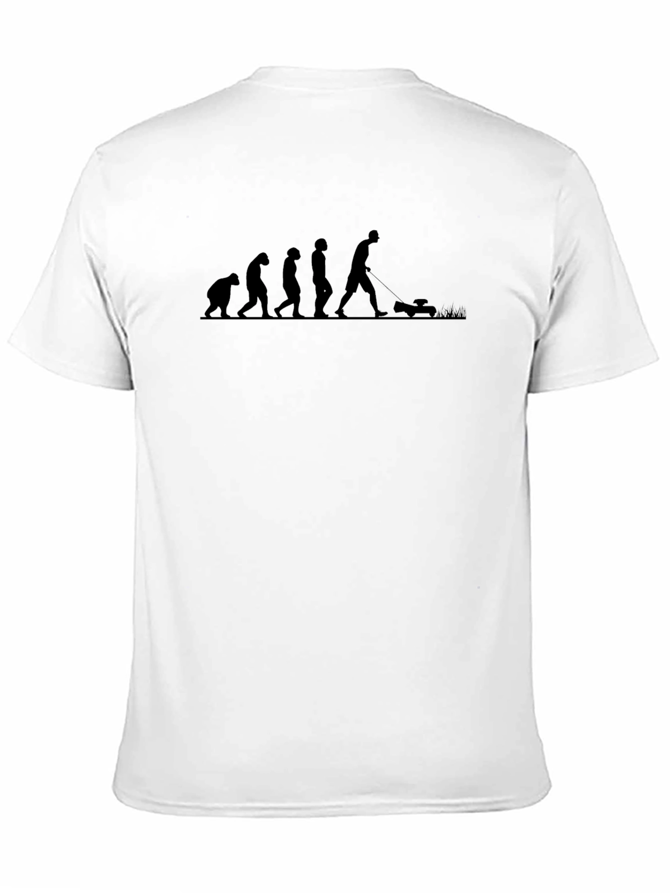 Evolution of Lawn Mowing Black T-Shirt