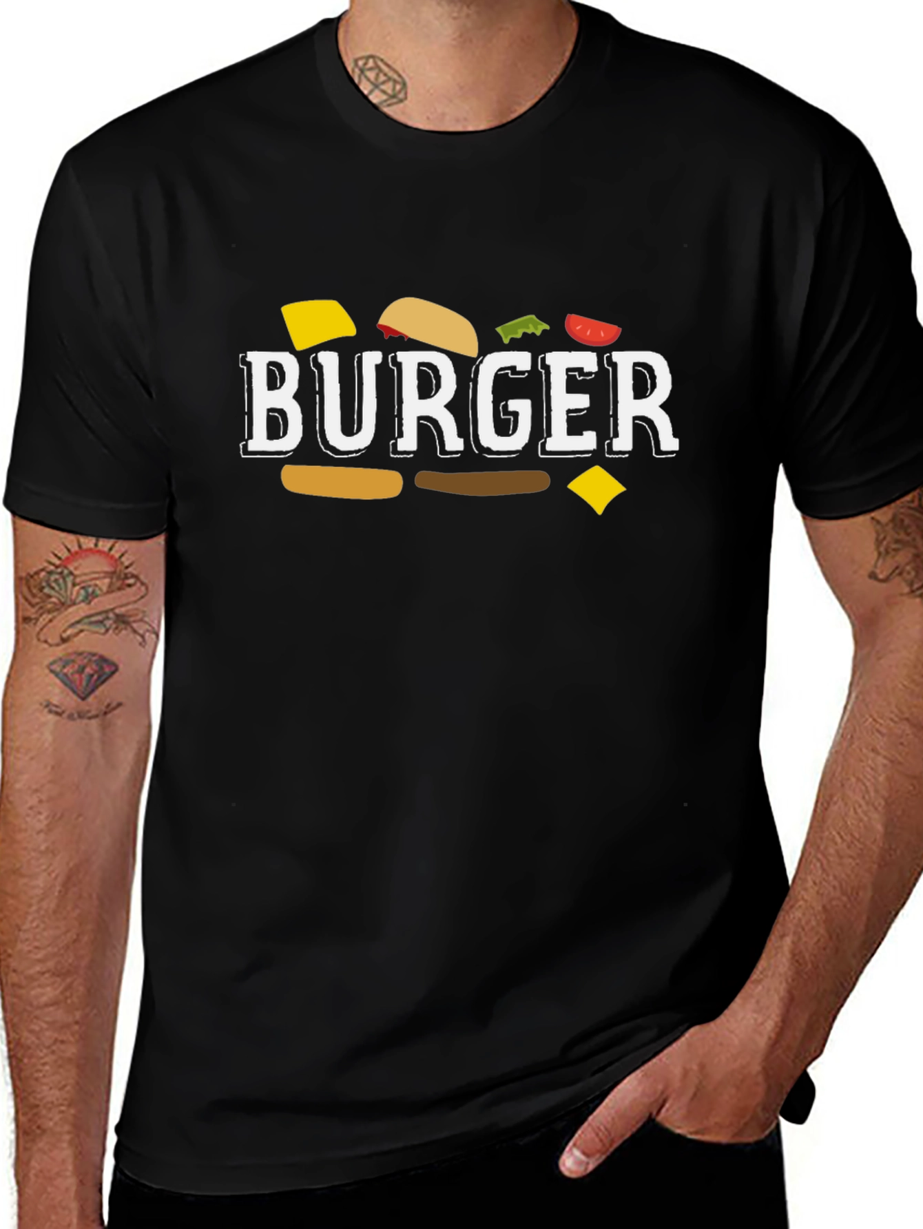 Burger Graphic T-Shirt - Unisex Crew Neck Tee
