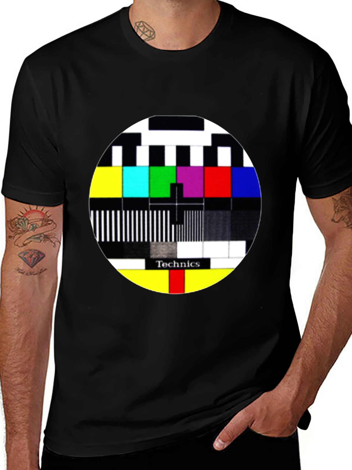 Technics Test Pattern Graphic Tee - Black