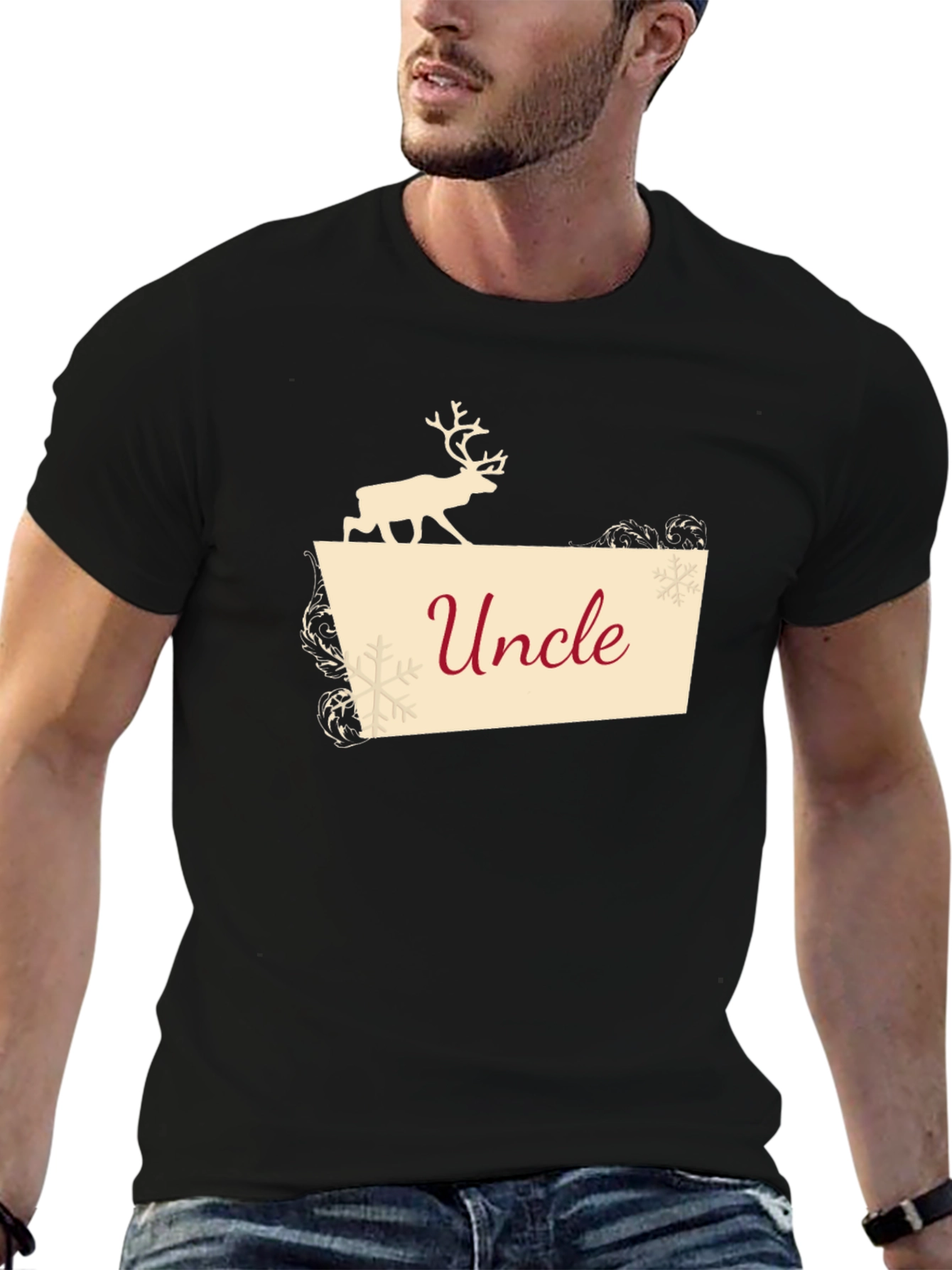 Reindeer Uncle Graphic Tee - Holiday Fun!
