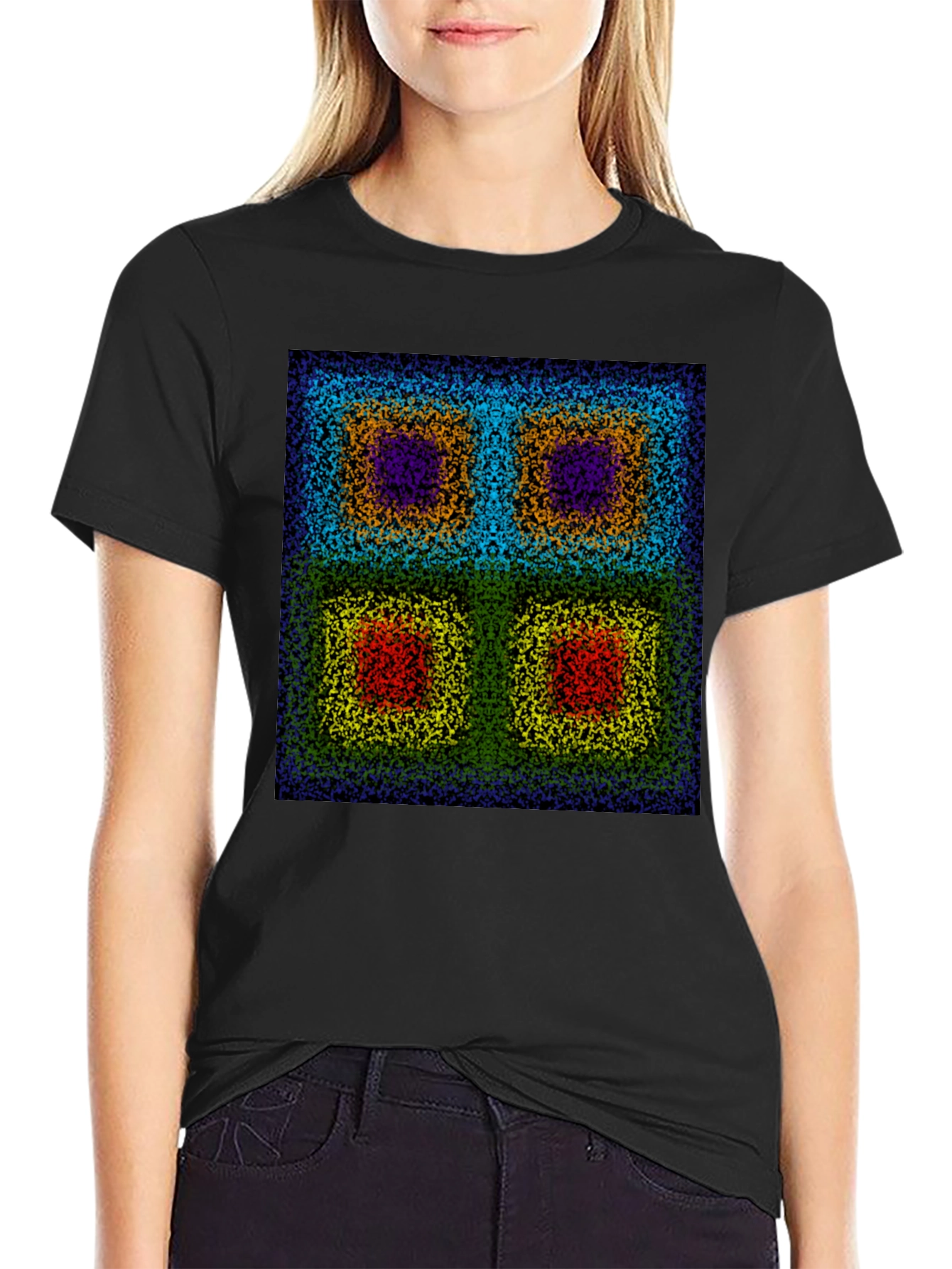 Abstract Square Pattern T-Shirt