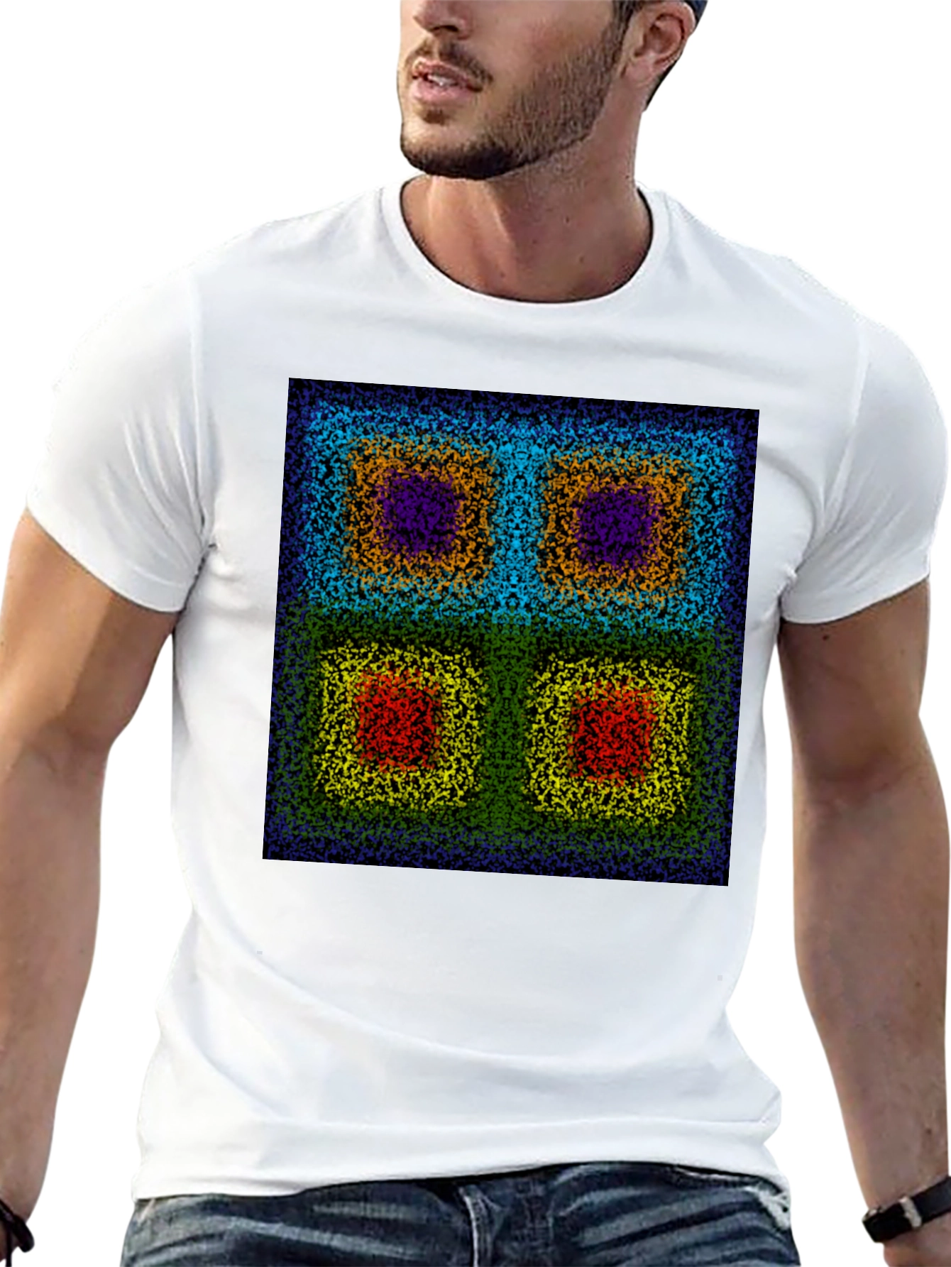 Abstract Square Pattern T-Shirt