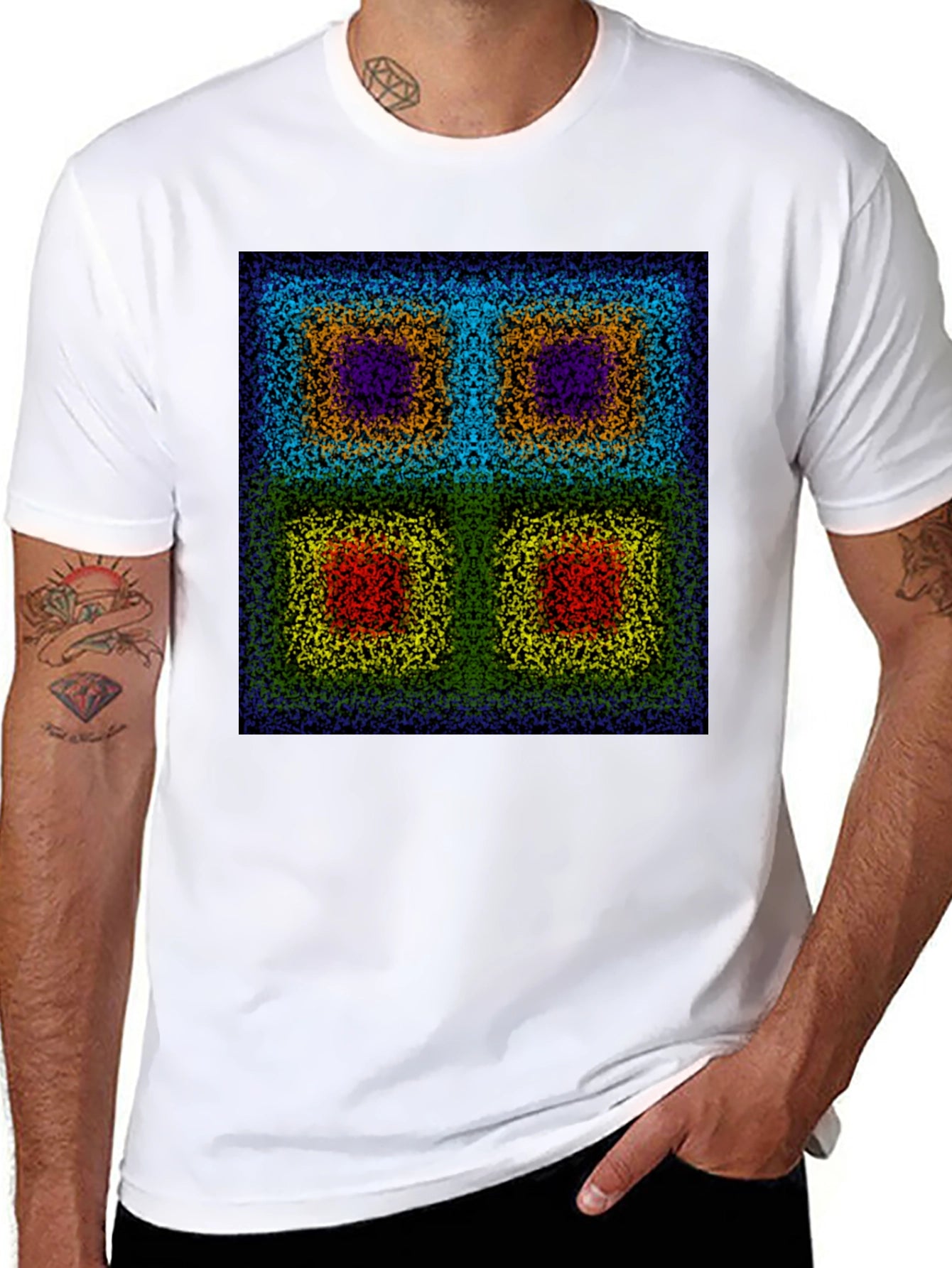 Abstract Square Pattern T-Shirt