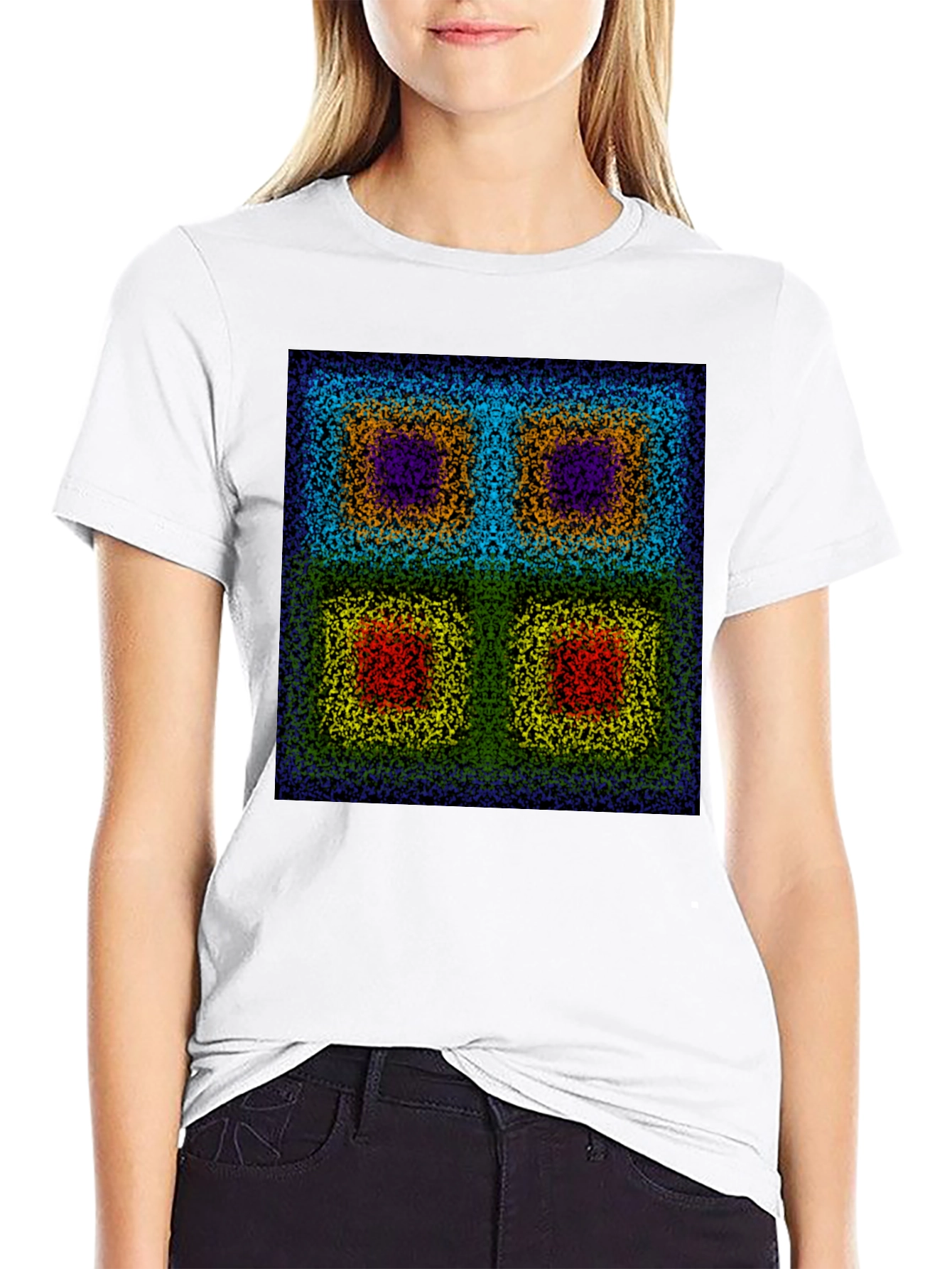 Abstract Square Pattern T-Shirt