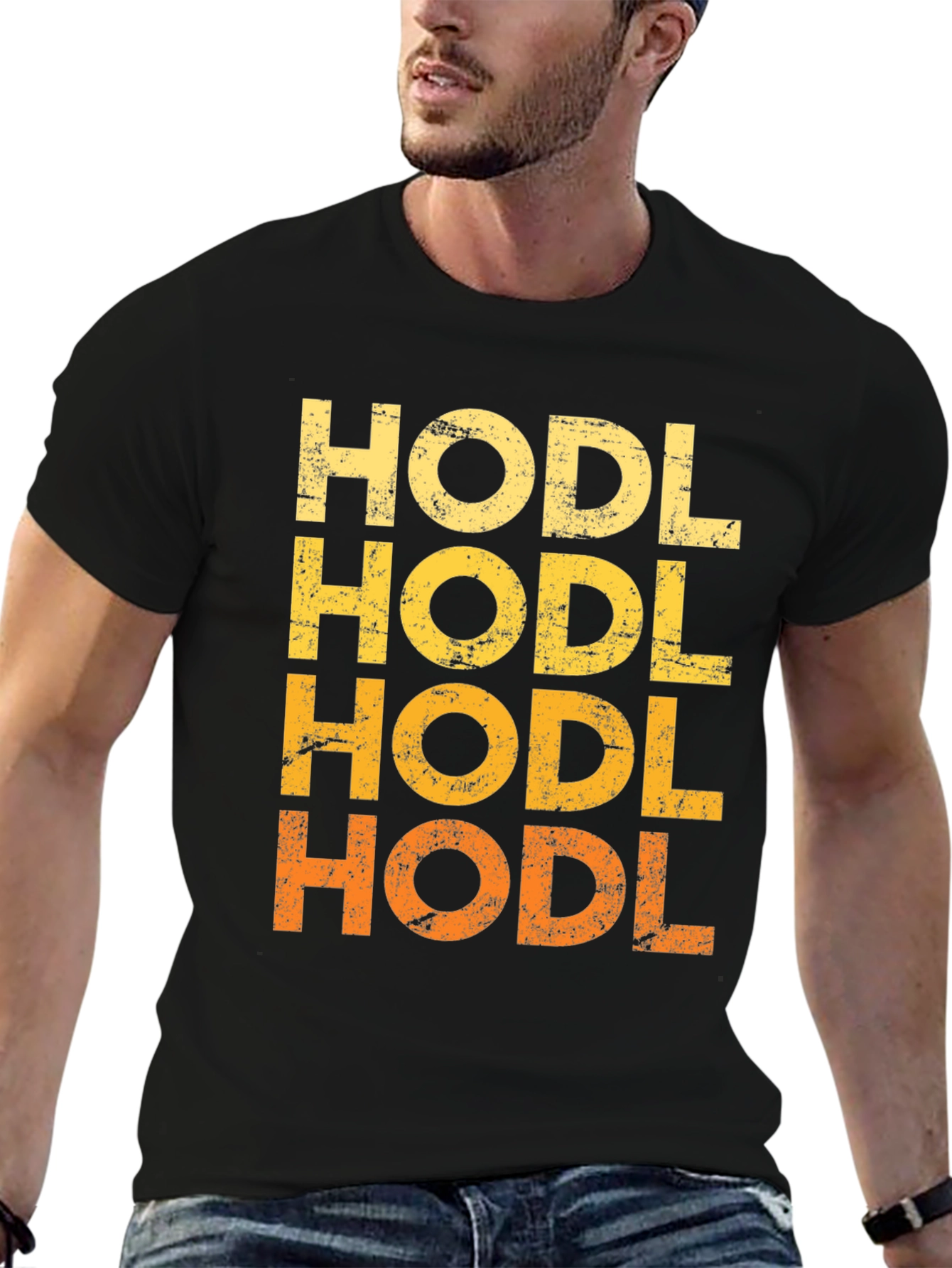 HODL Crypto T-Shirt - Distressed Graphic Tee