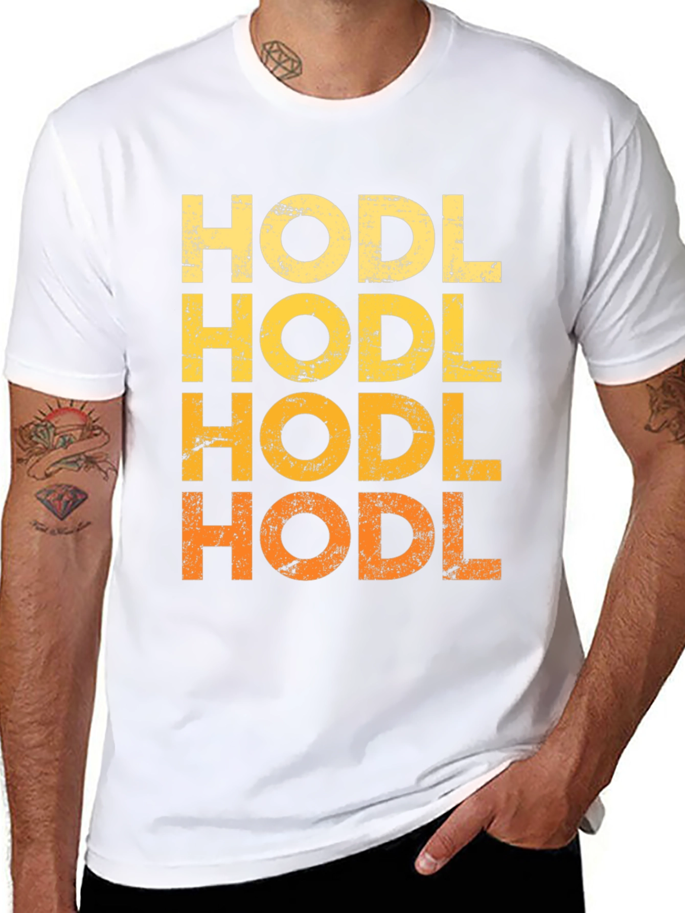 HODL Crypto T-Shirt - Distressed Graphic Tee