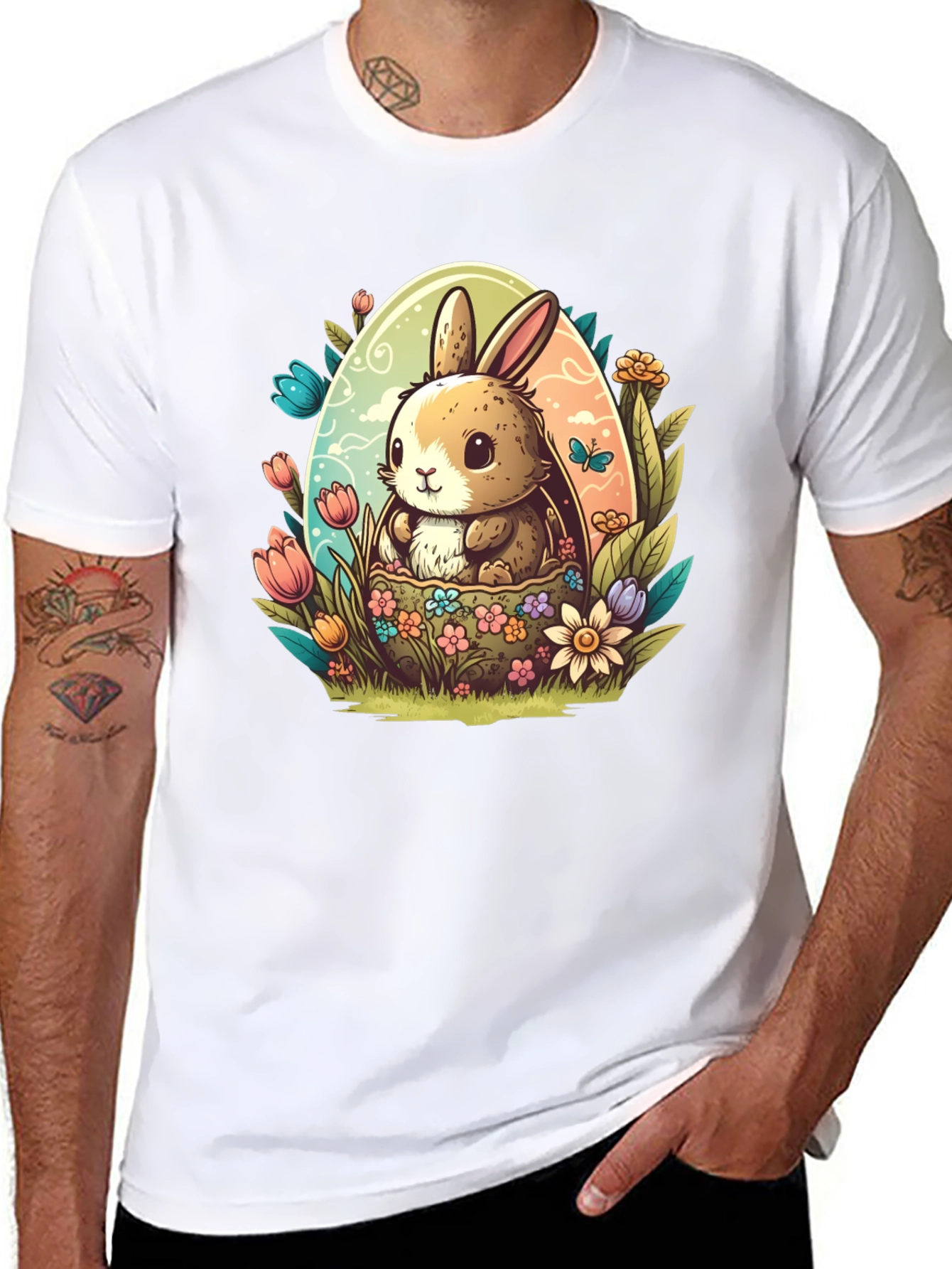 Cute Easter Bunny Egg Graphic Tee