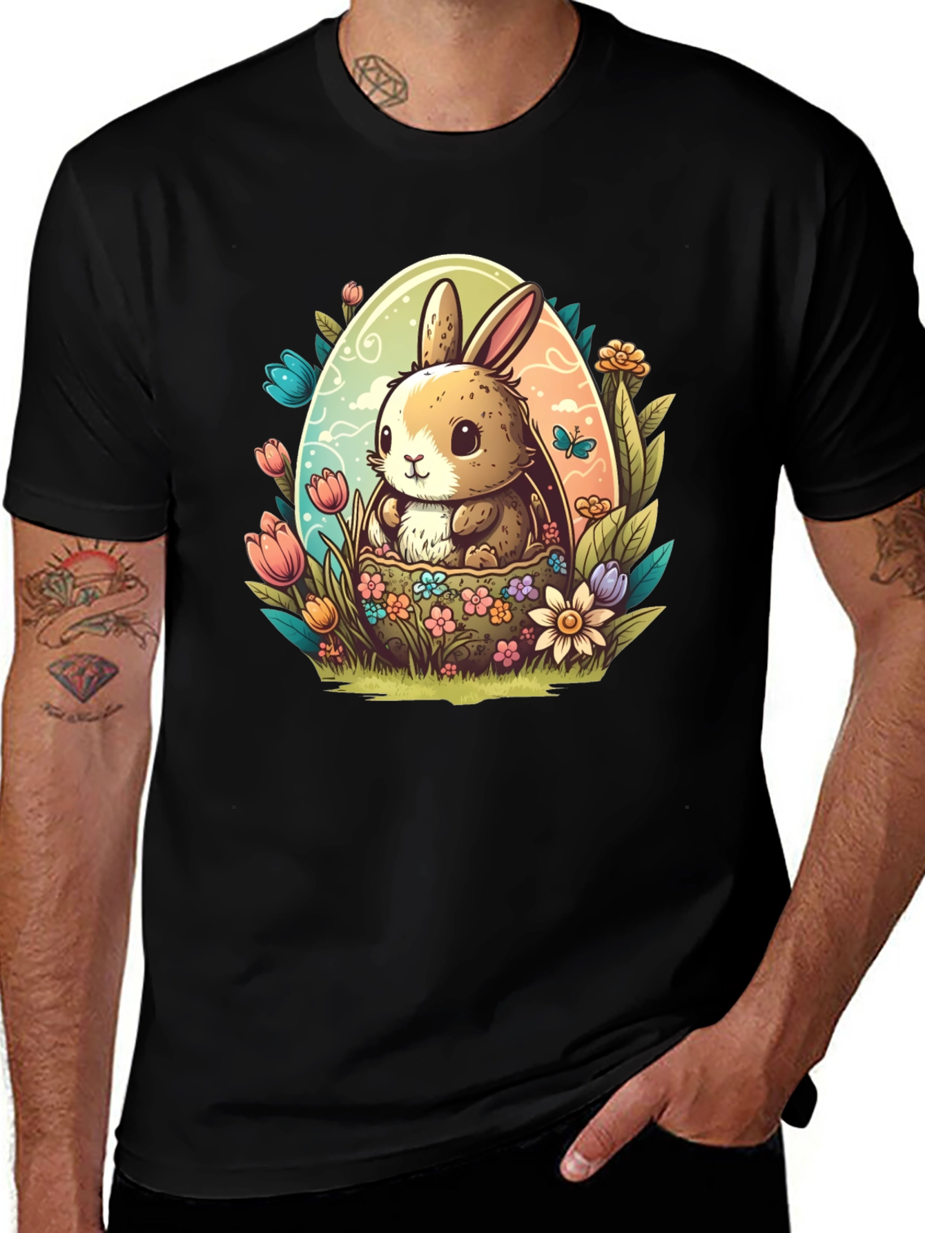 Cute Easter Bunny Egg Graphic Tee