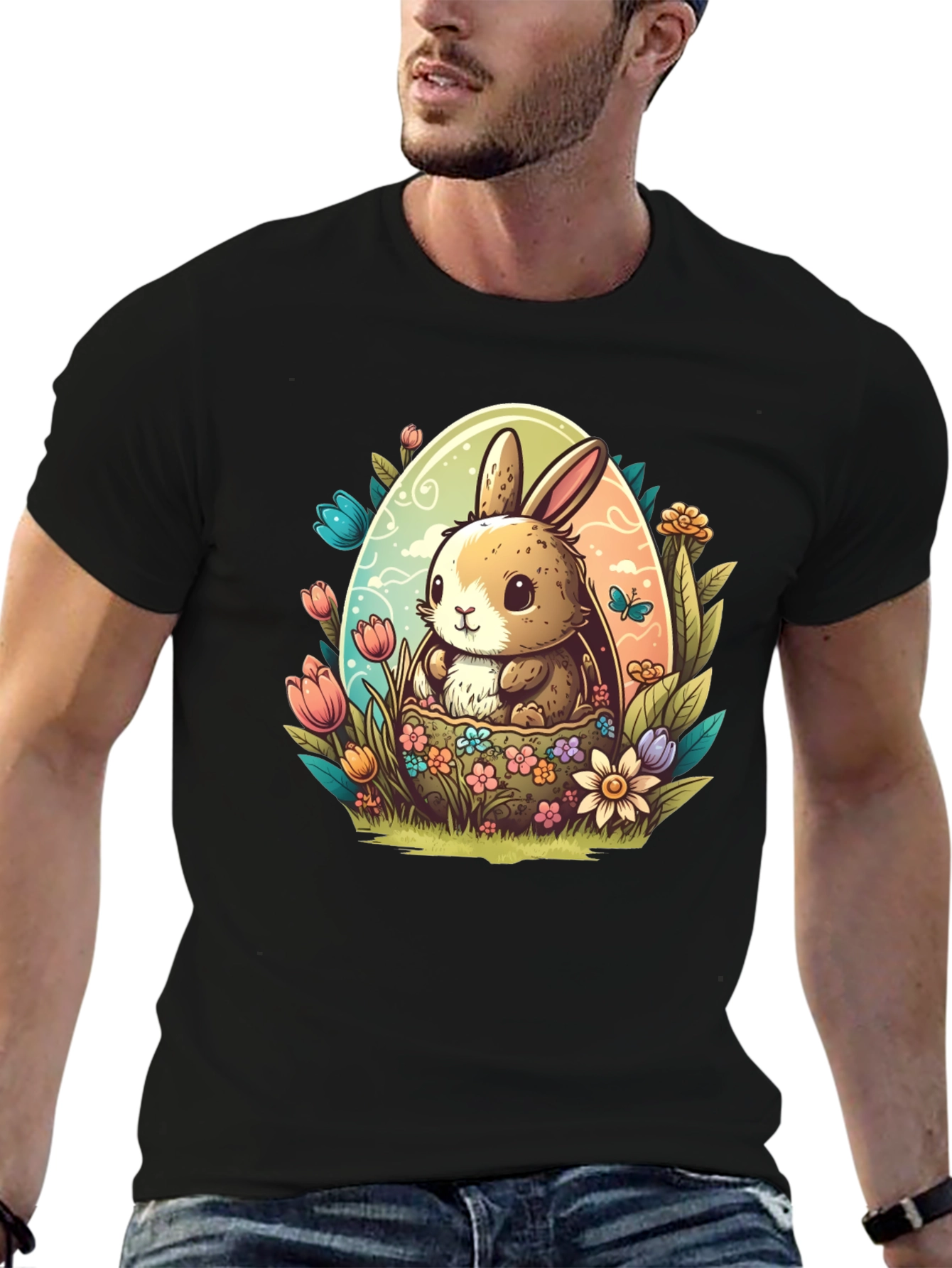 Cute Easter Bunny Egg Graphic Tee