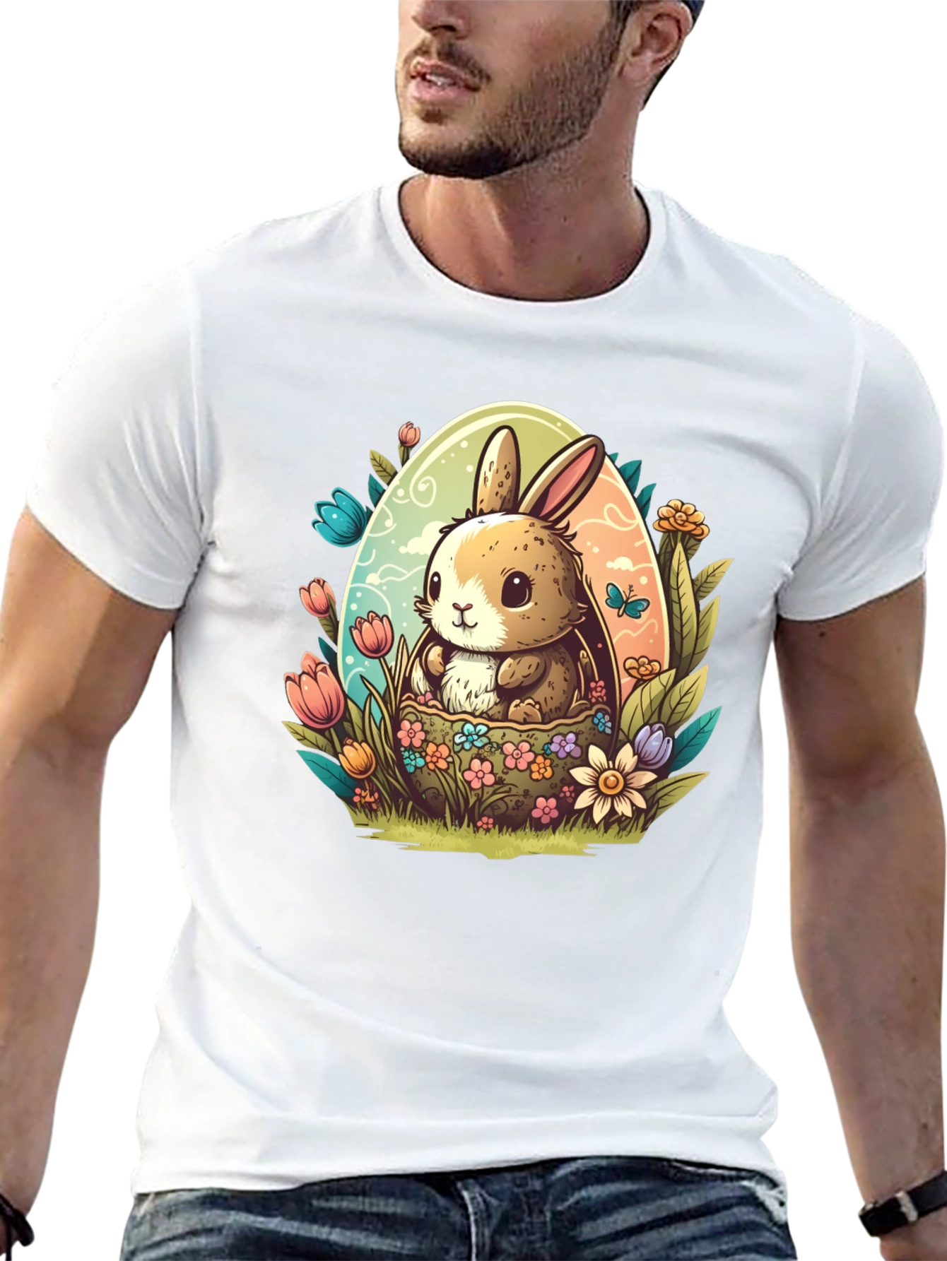 Cute Easter Bunny Egg Graphic Tee