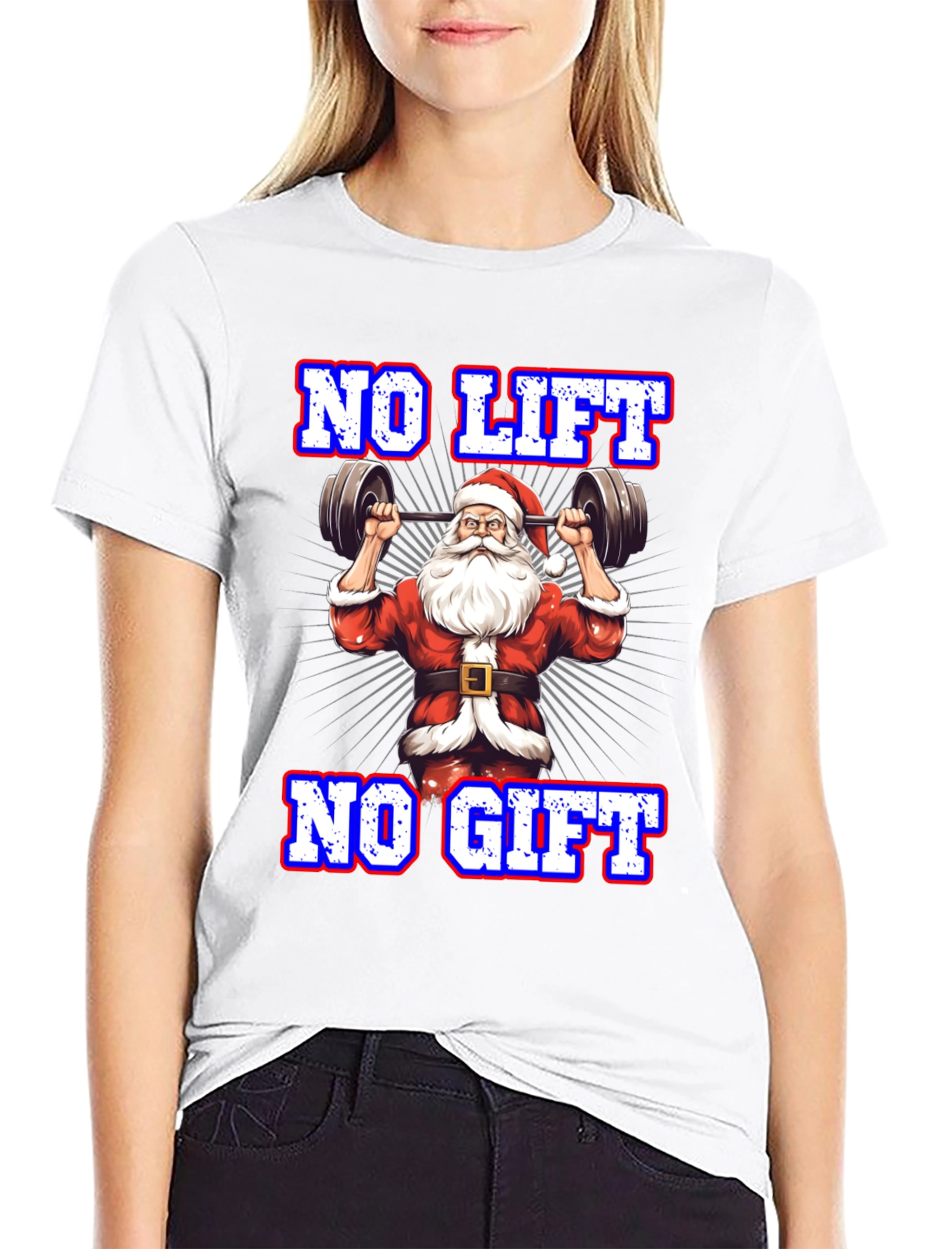 No Lift No Gift Christmas Santa Gym T-Shirt