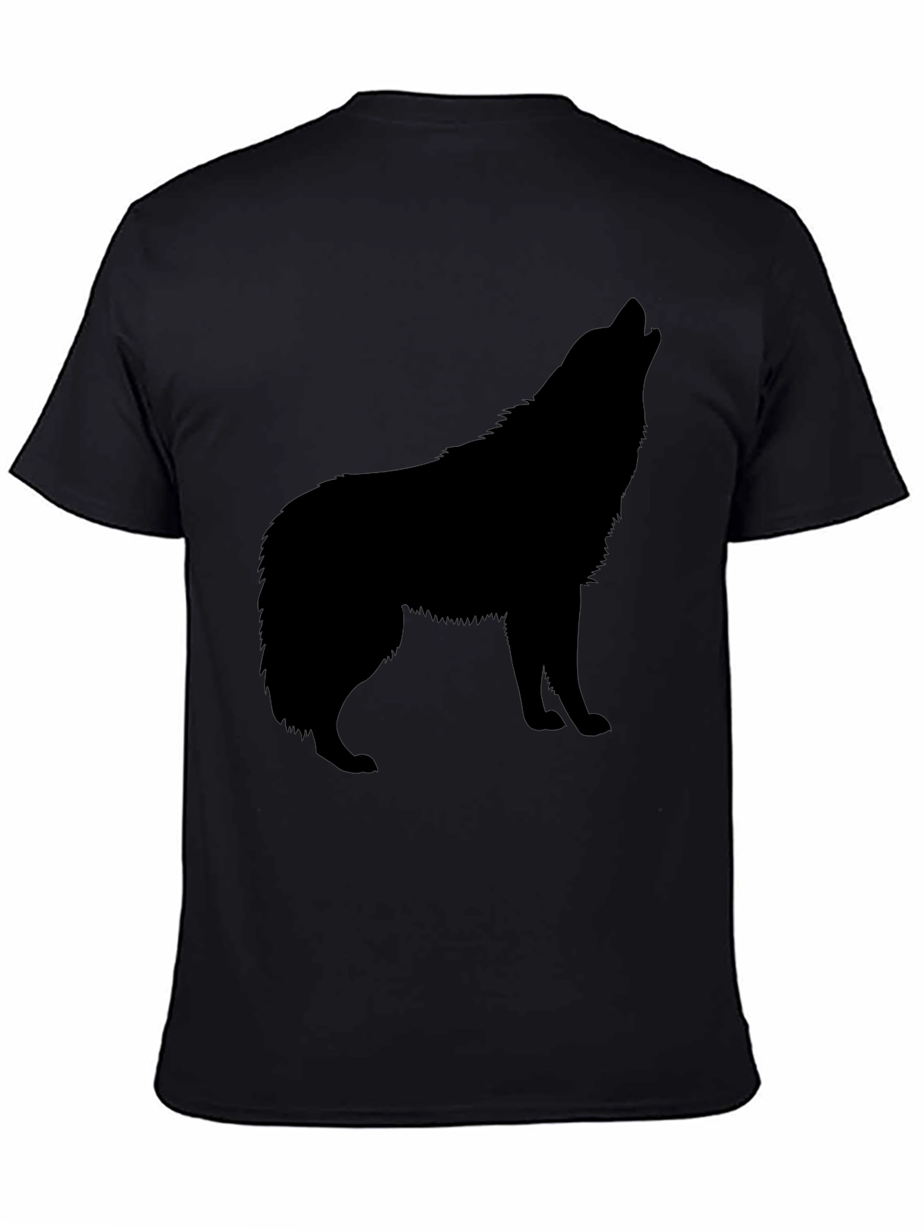Wolf Silhouette Graphic Tee - Mens Black T-Shirt
