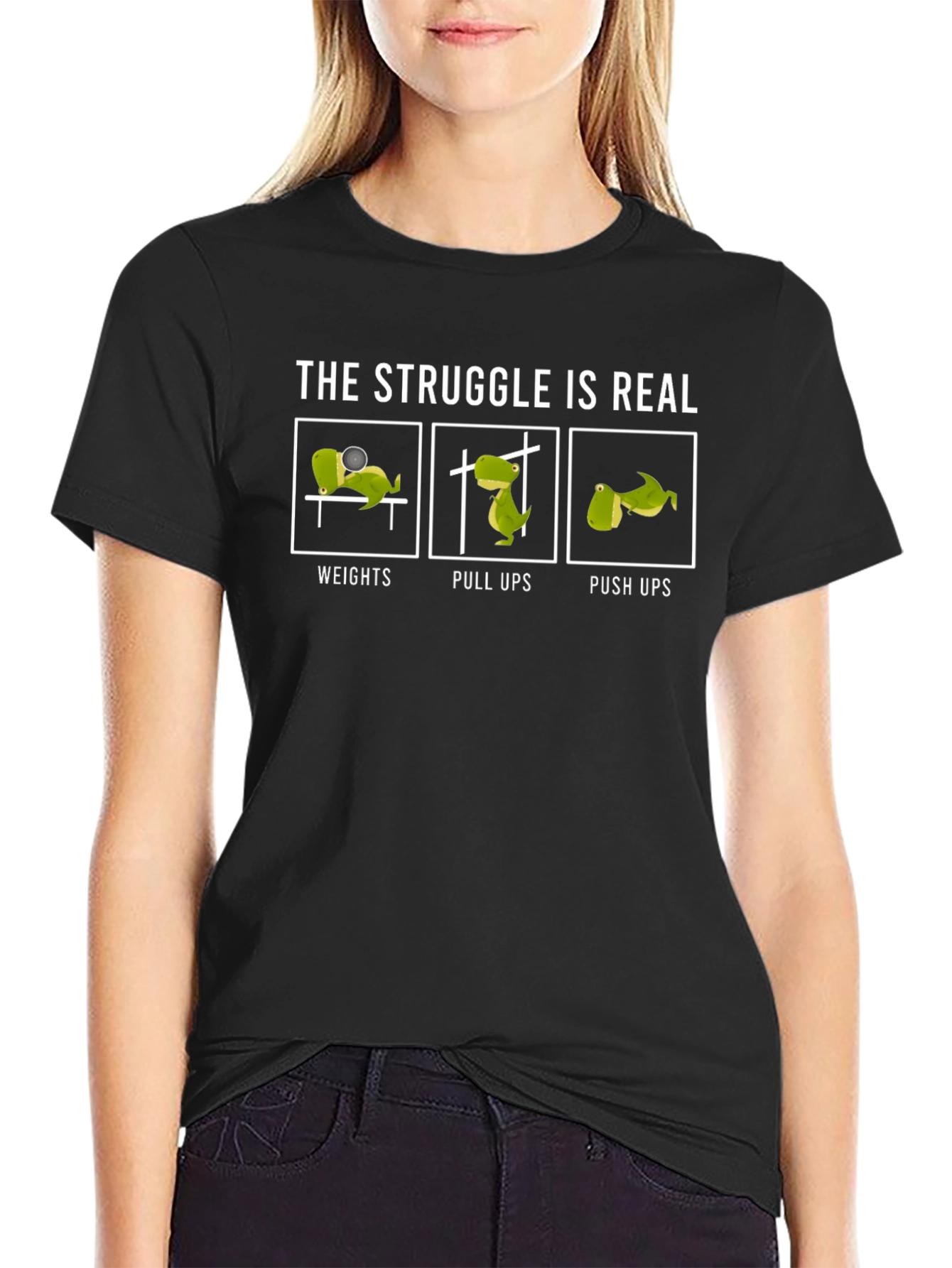 Dino Workout T-Shirt - The Struggle is Real