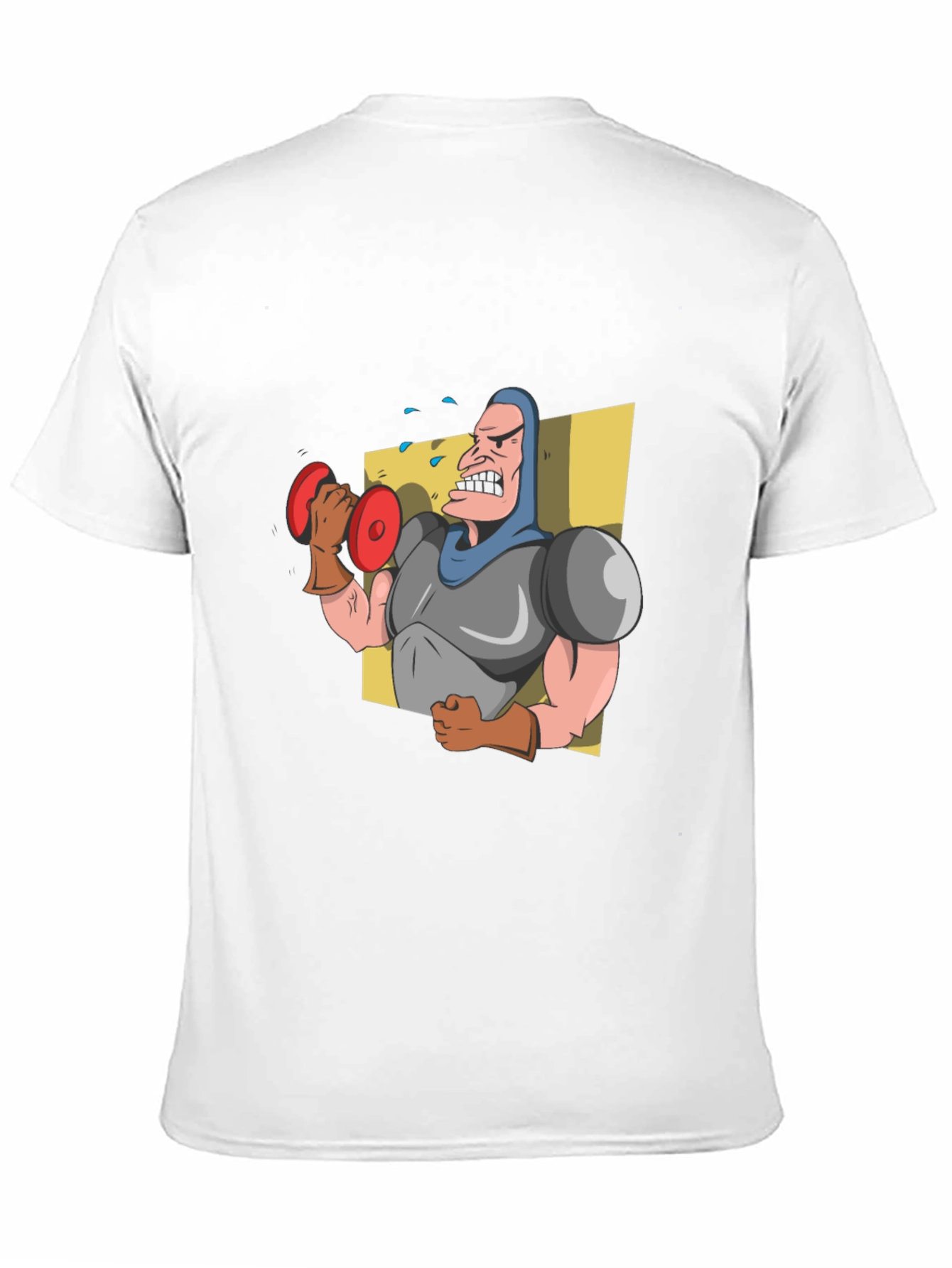 Funny Cartoon Weightlifter Graphic T-Shirt