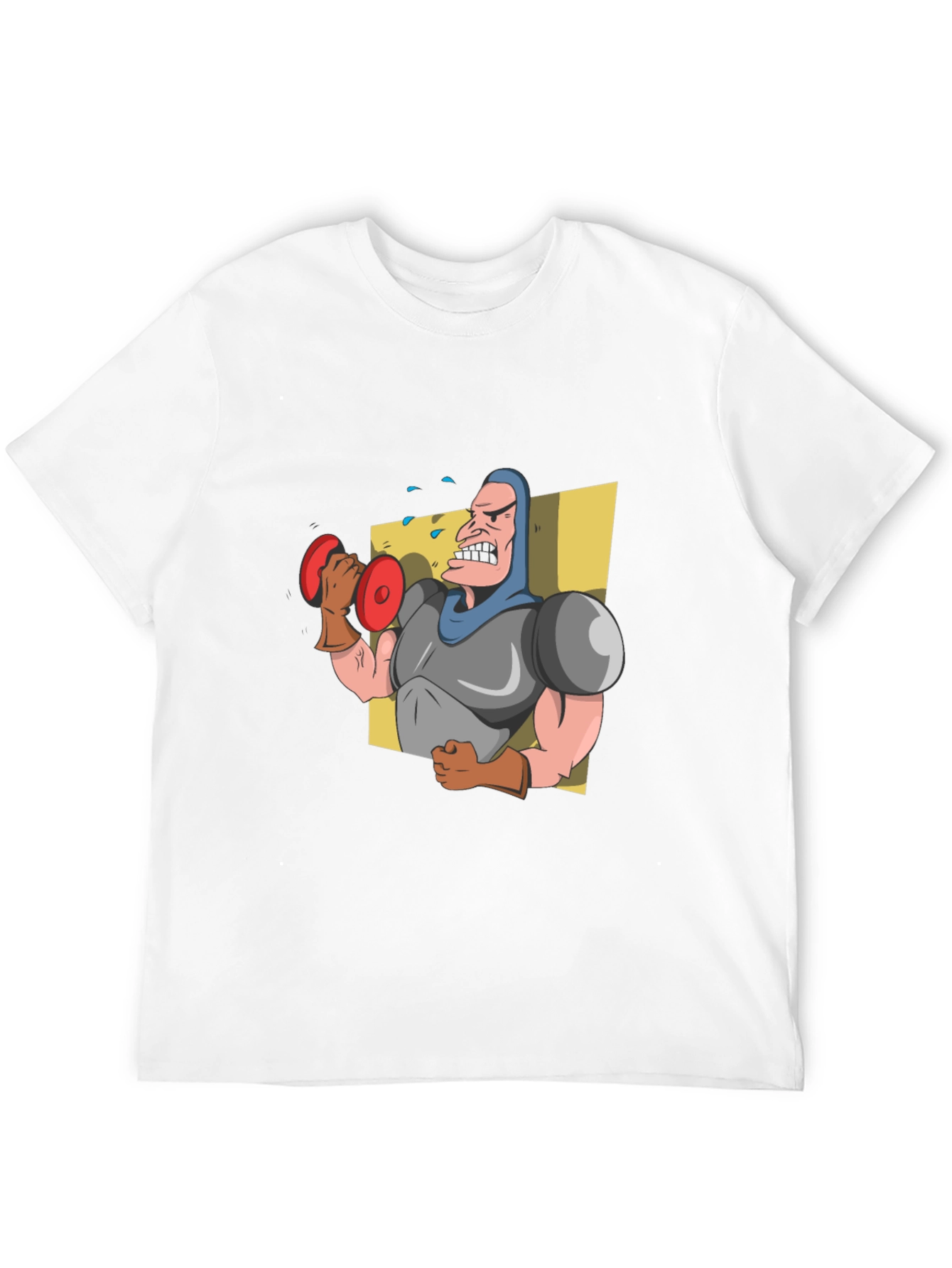Funny Cartoon Weightlifter Graphic T-Shirt