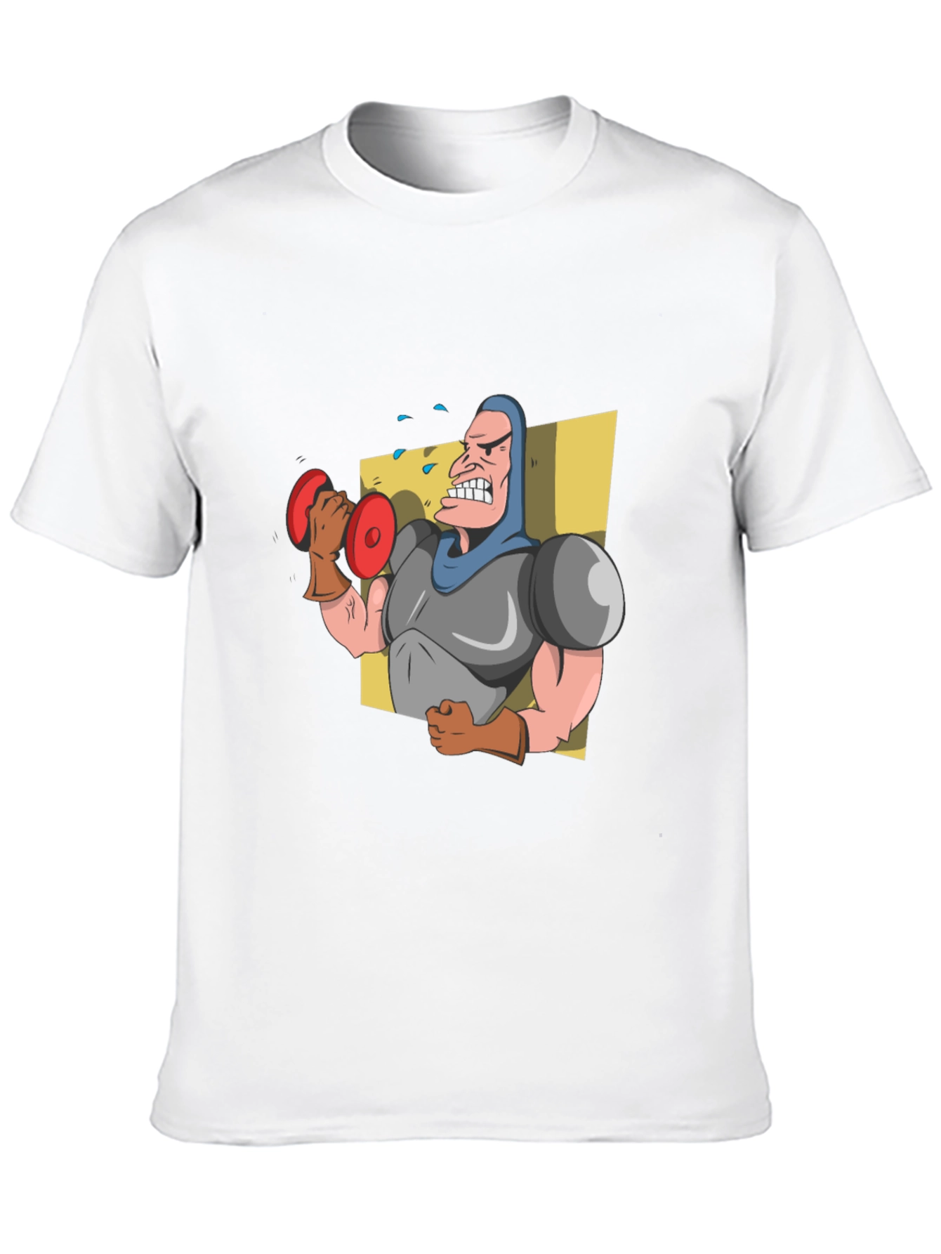 Funny Cartoon Weightlifter Graphic T-Shirt