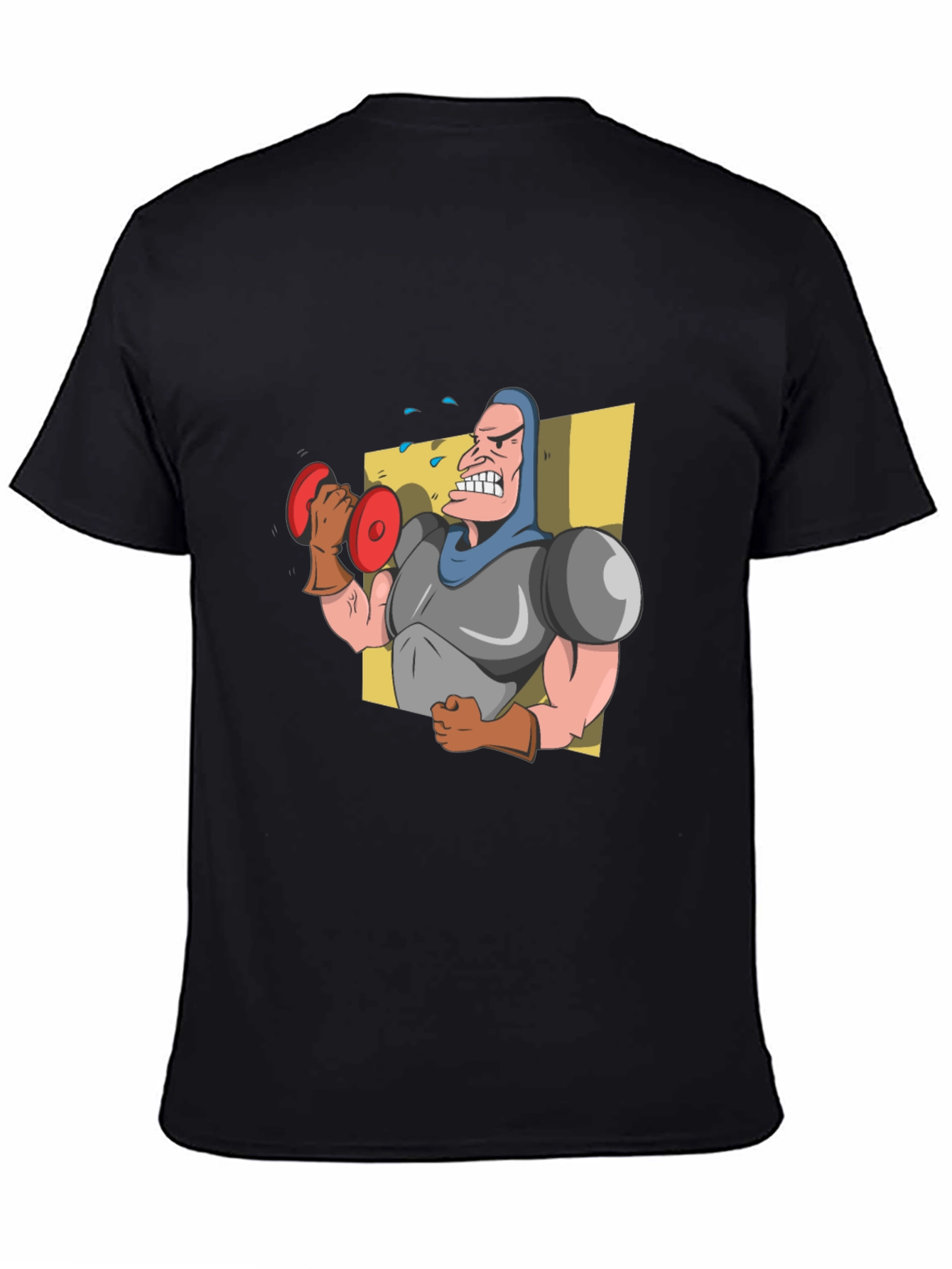 Funny Cartoon Weightlifter Graphic T-Shirt