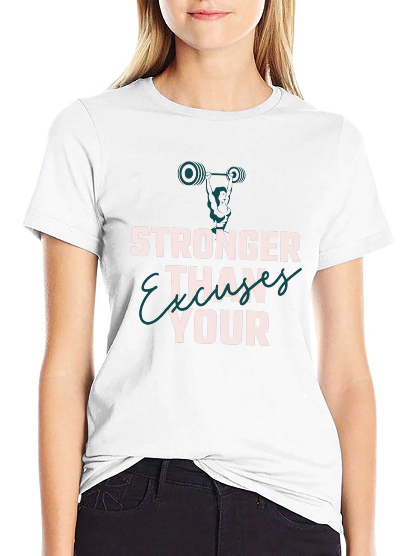 Stronger Than Your Excuses Black T-Shirt Workout Gym
