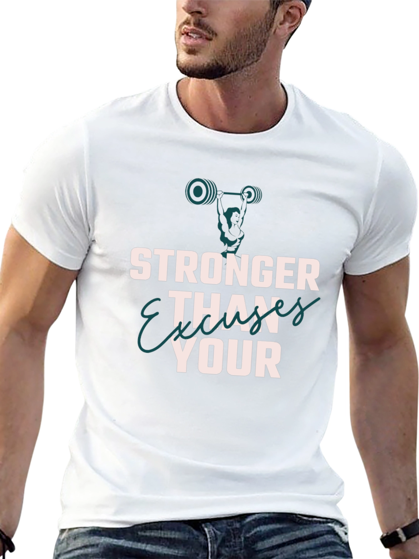 Stronger Than Your Excuses Black T-Shirt Workout Gym