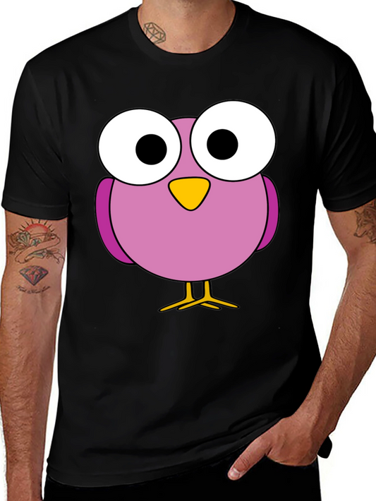 Funny Bird Graphic Tee - Casual Black T-Shirt