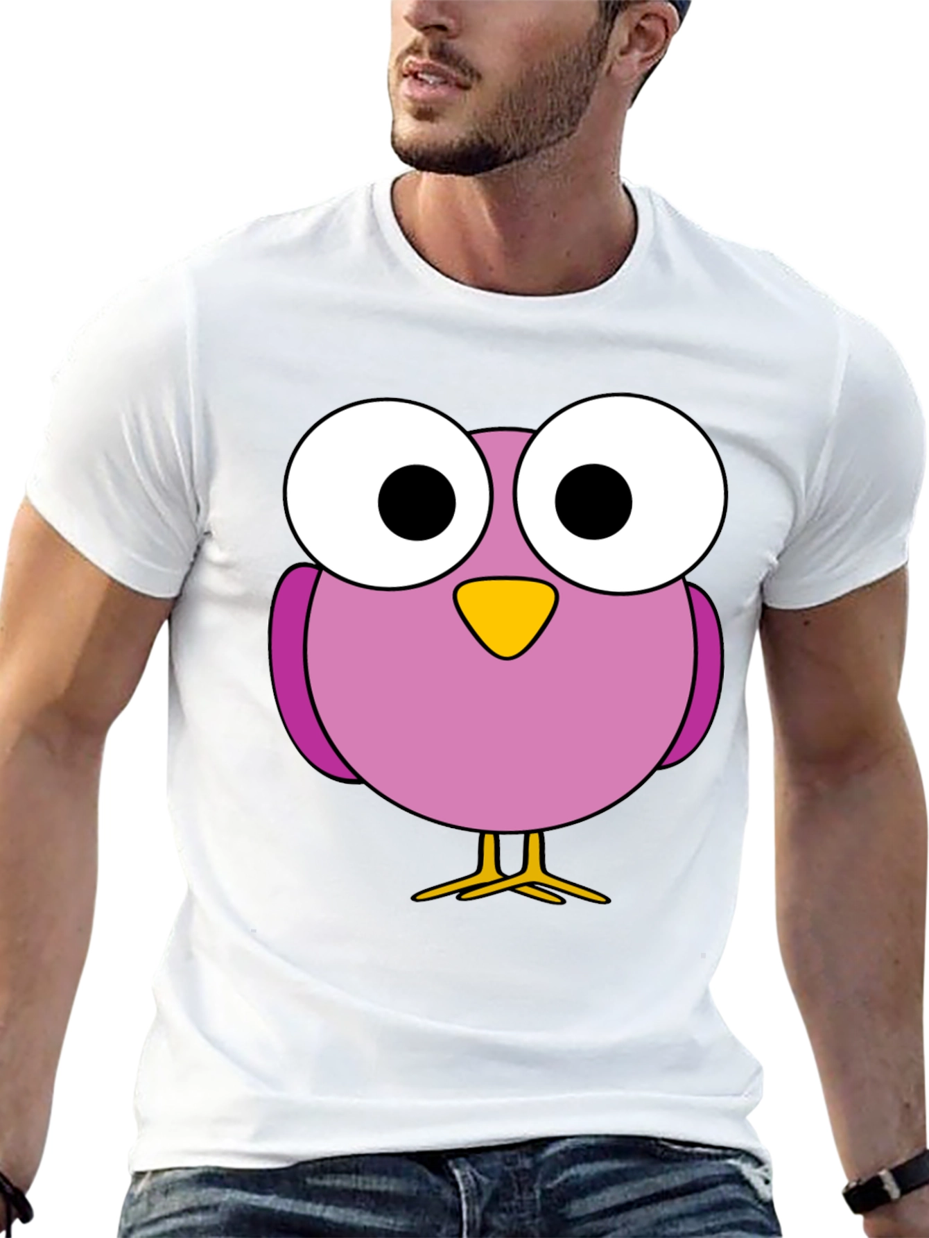 Funny Bird Graphic Tee - Casual Black T-Shirt