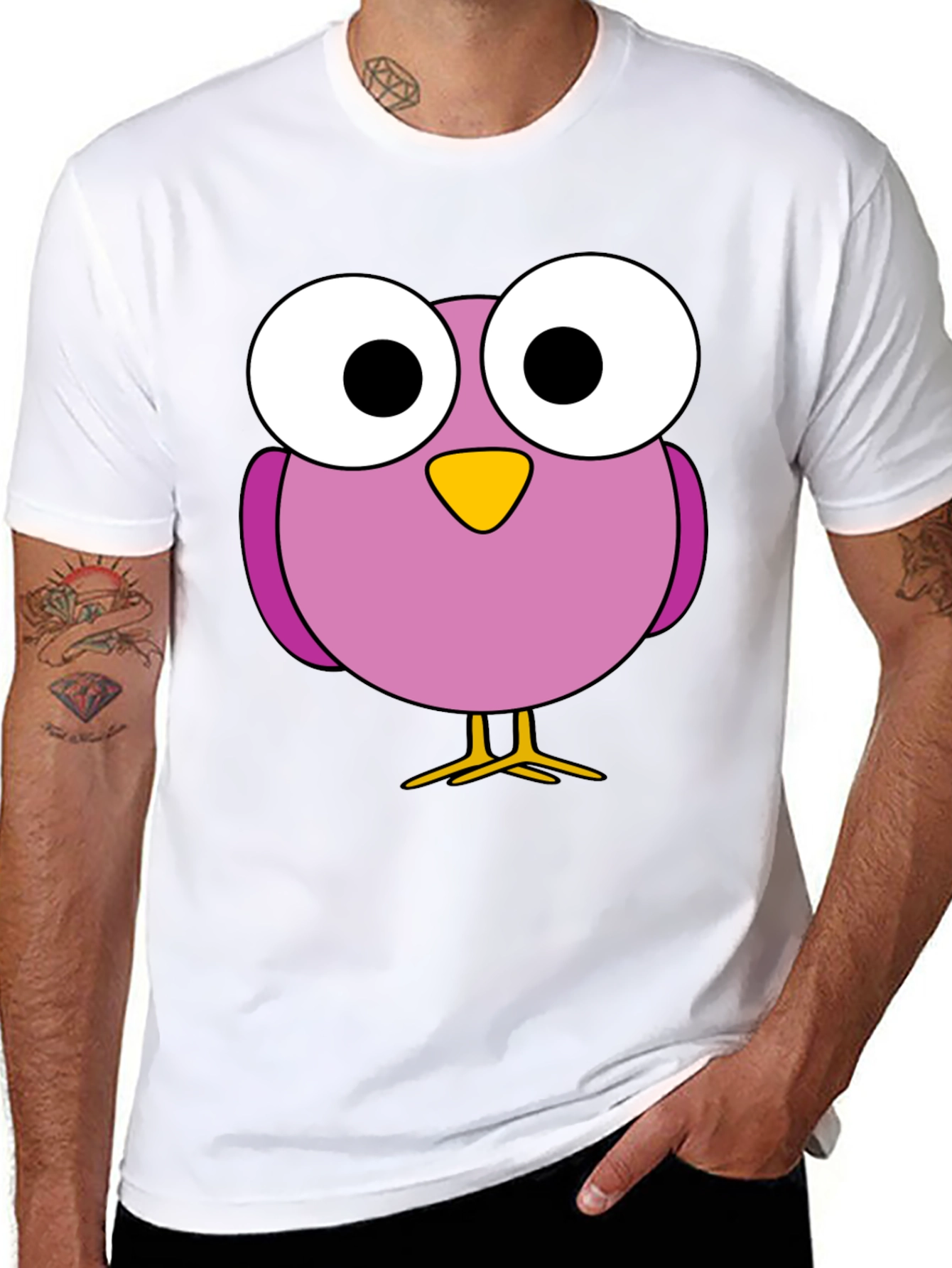 Funny Bird Graphic Tee - Casual Black T-Shirt