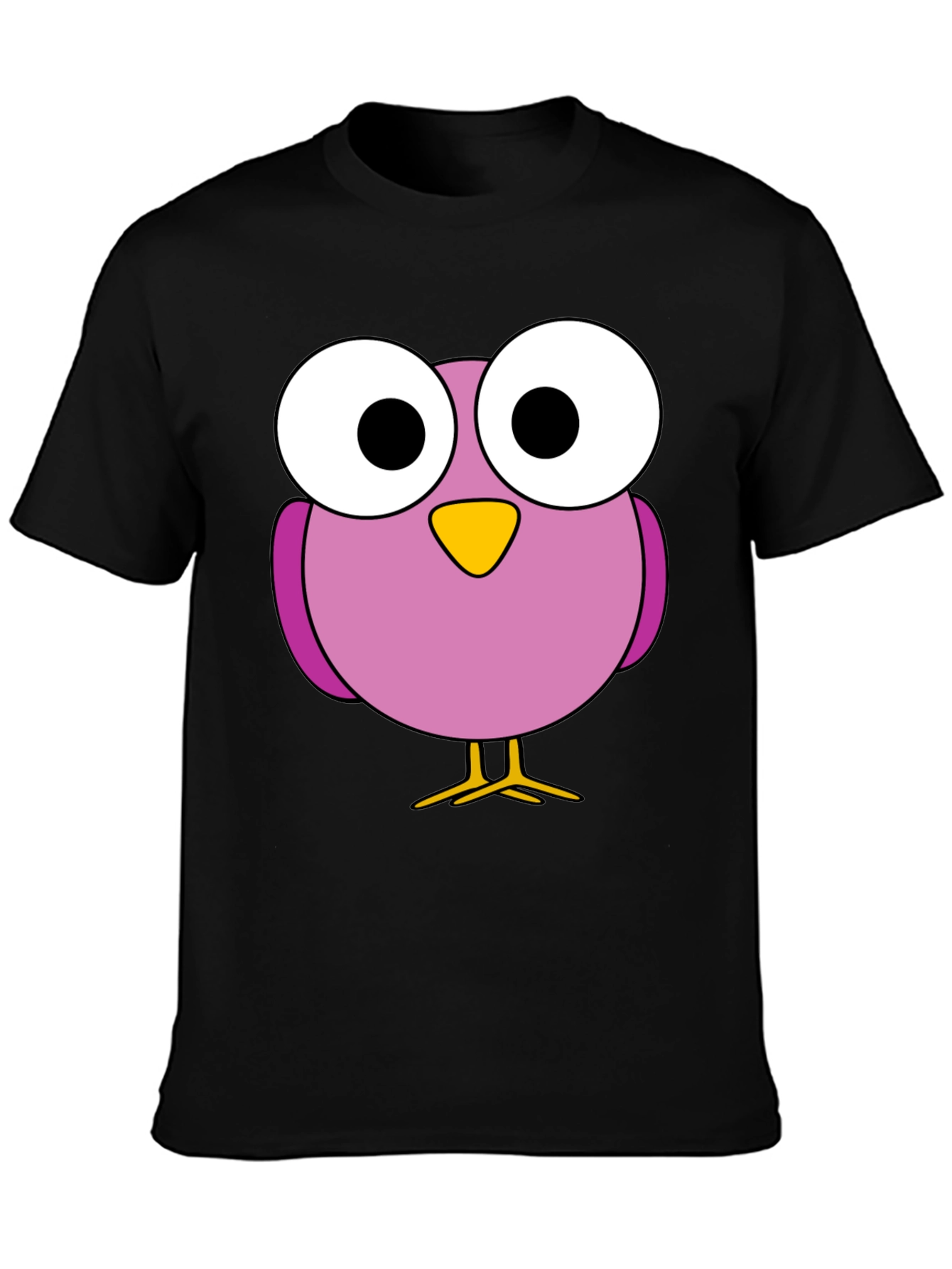 Funny Bird Graphic Tee - Casual Black T-Shirt