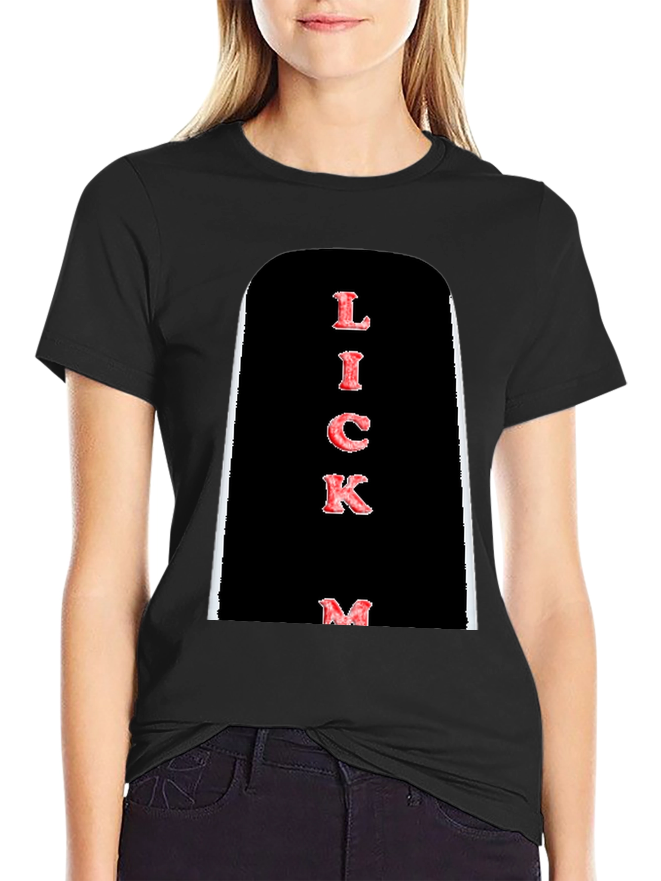 Lick Me Graphic Tee - Bold Black T-Shirt