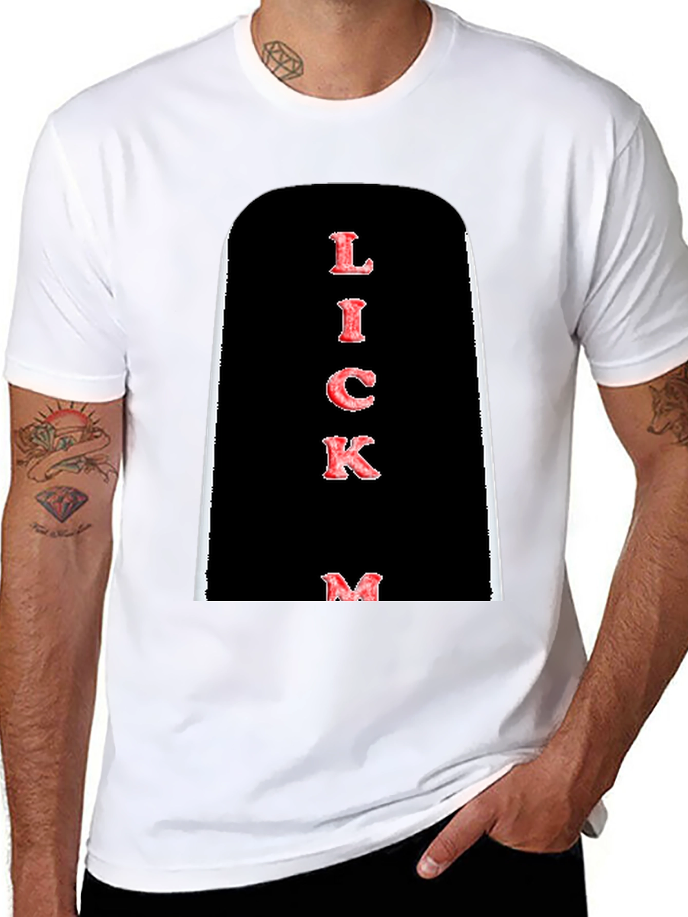 Lick Me Graphic Tee - Bold Black T-Shirt