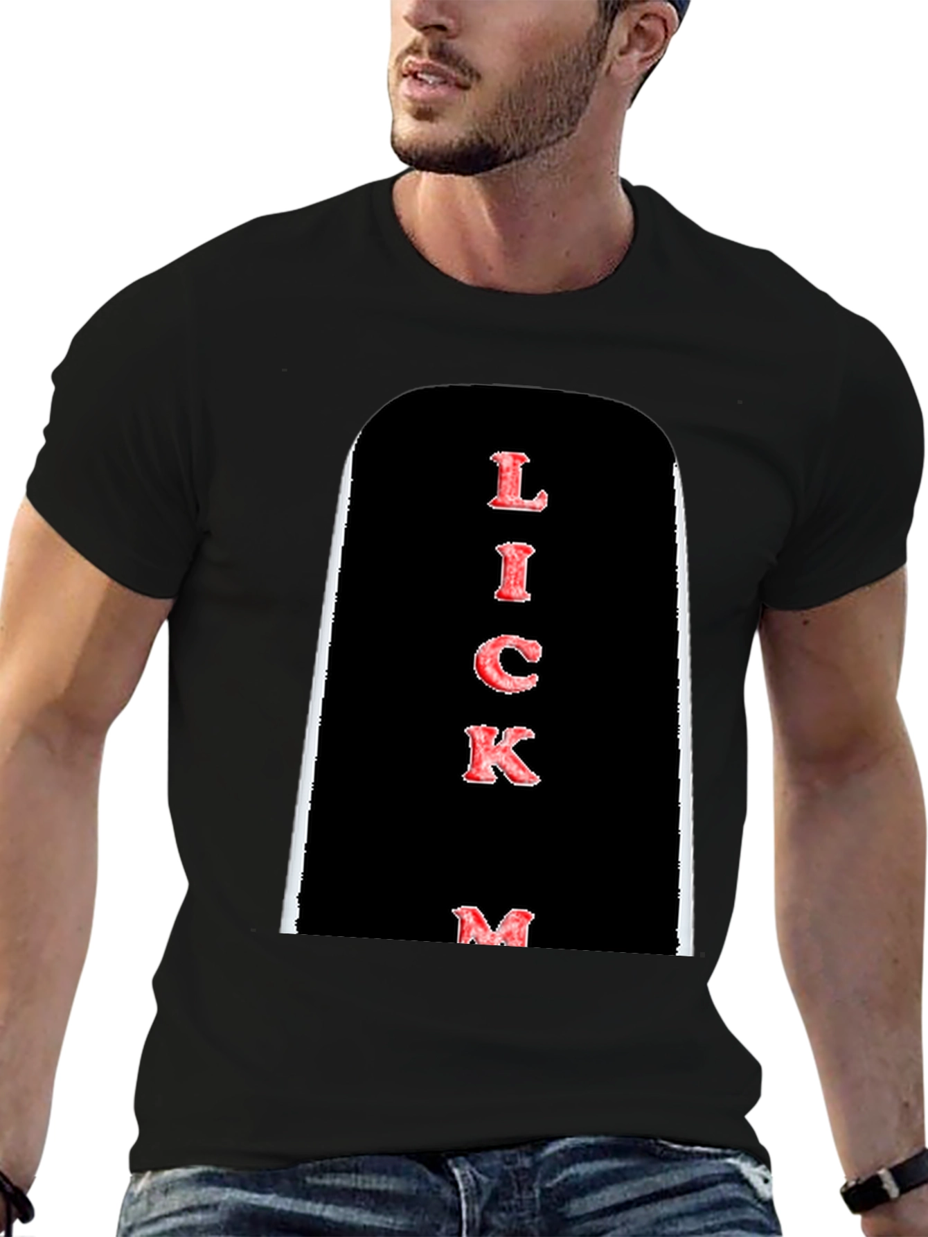 Lick Me Graphic Tee - Bold Black T-Shirt