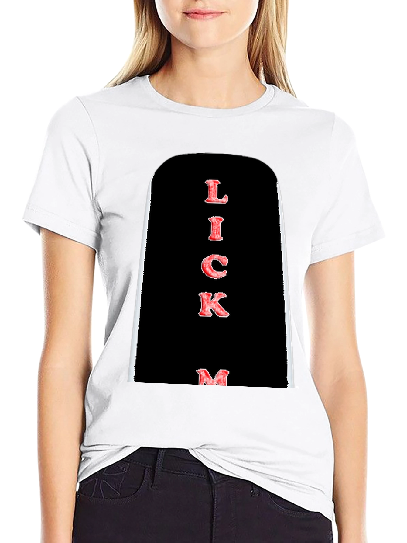 Lick Me Graphic Tee - Bold Black T-Shirt