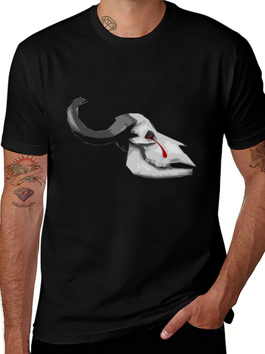 Bleeding Skull Graphic Tee - Dark Aesthetic