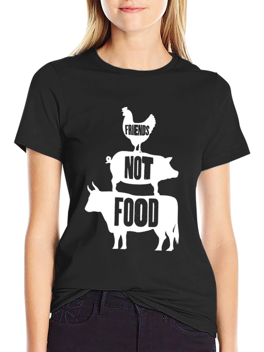 Vegan Friends Not Food T-Shirt - Black