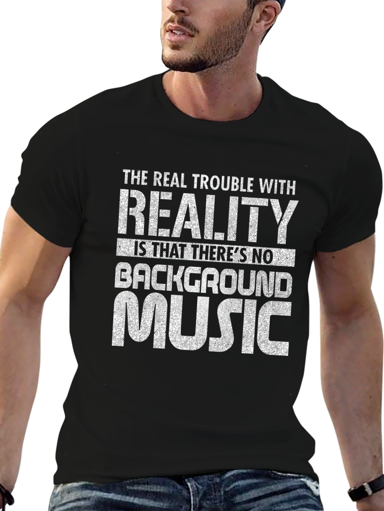 Funny Reality Background Music Graphic T-Shirt
