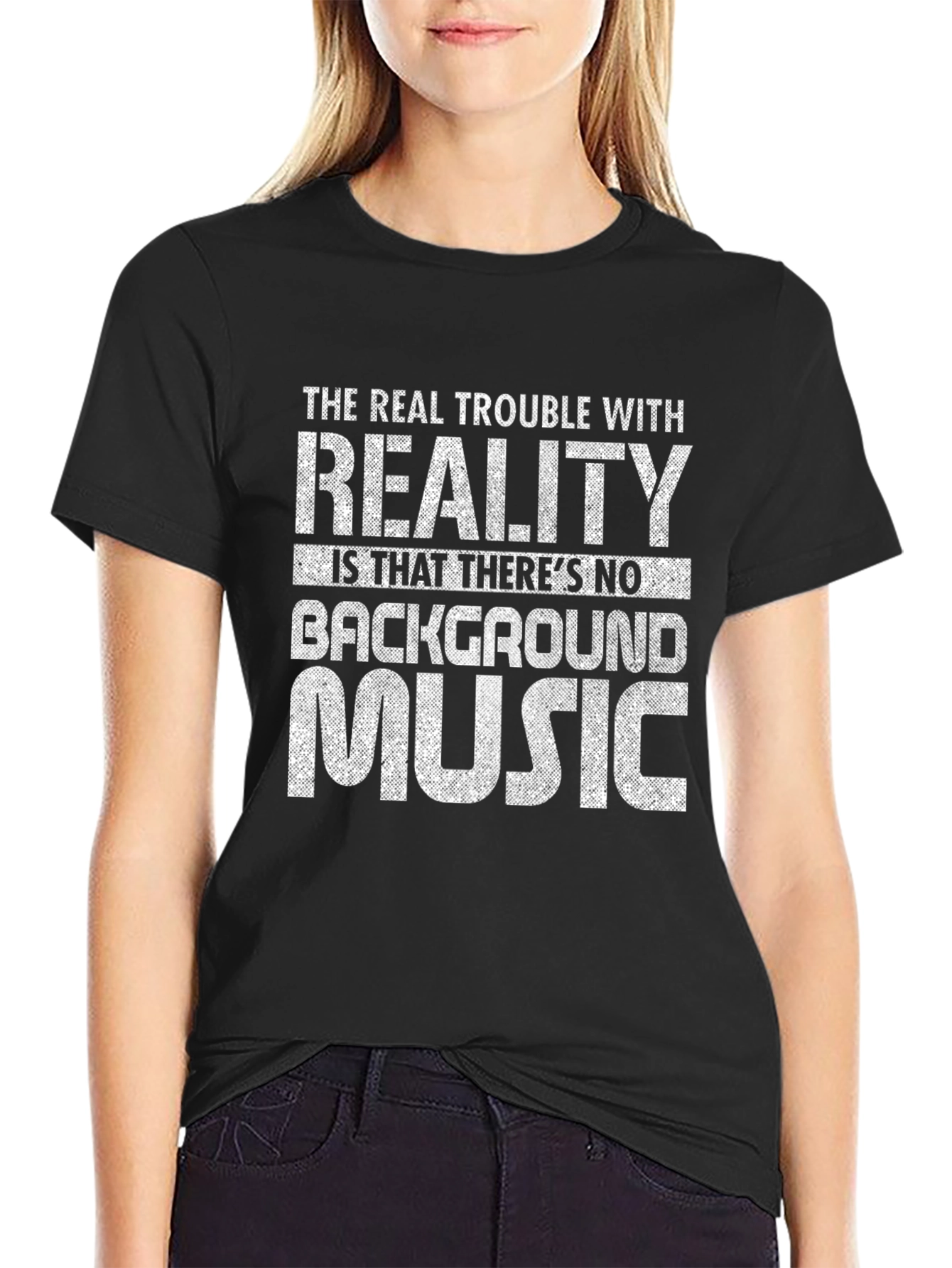 Funny Reality Background Music Graphic T-Shirt