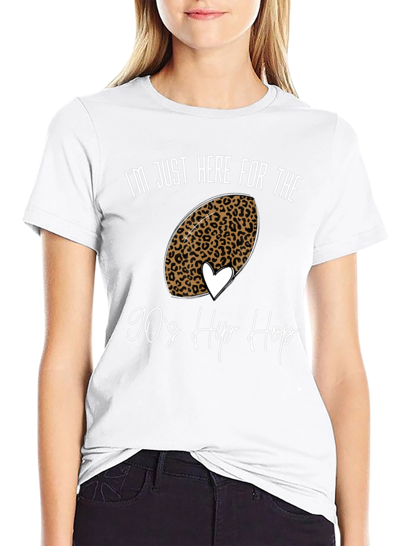 90s Hip Hop Football Leopard Print Tee