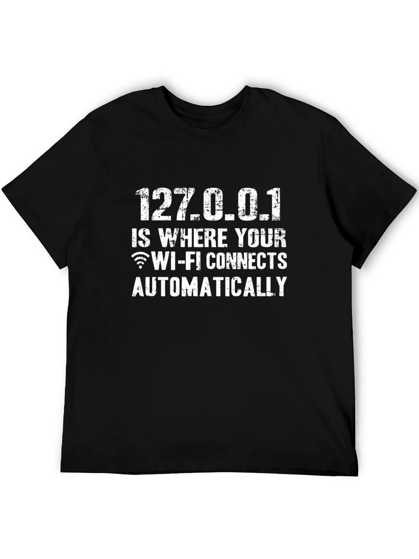 Geeky 127.0.0.1 WiFi Black T-Shirt