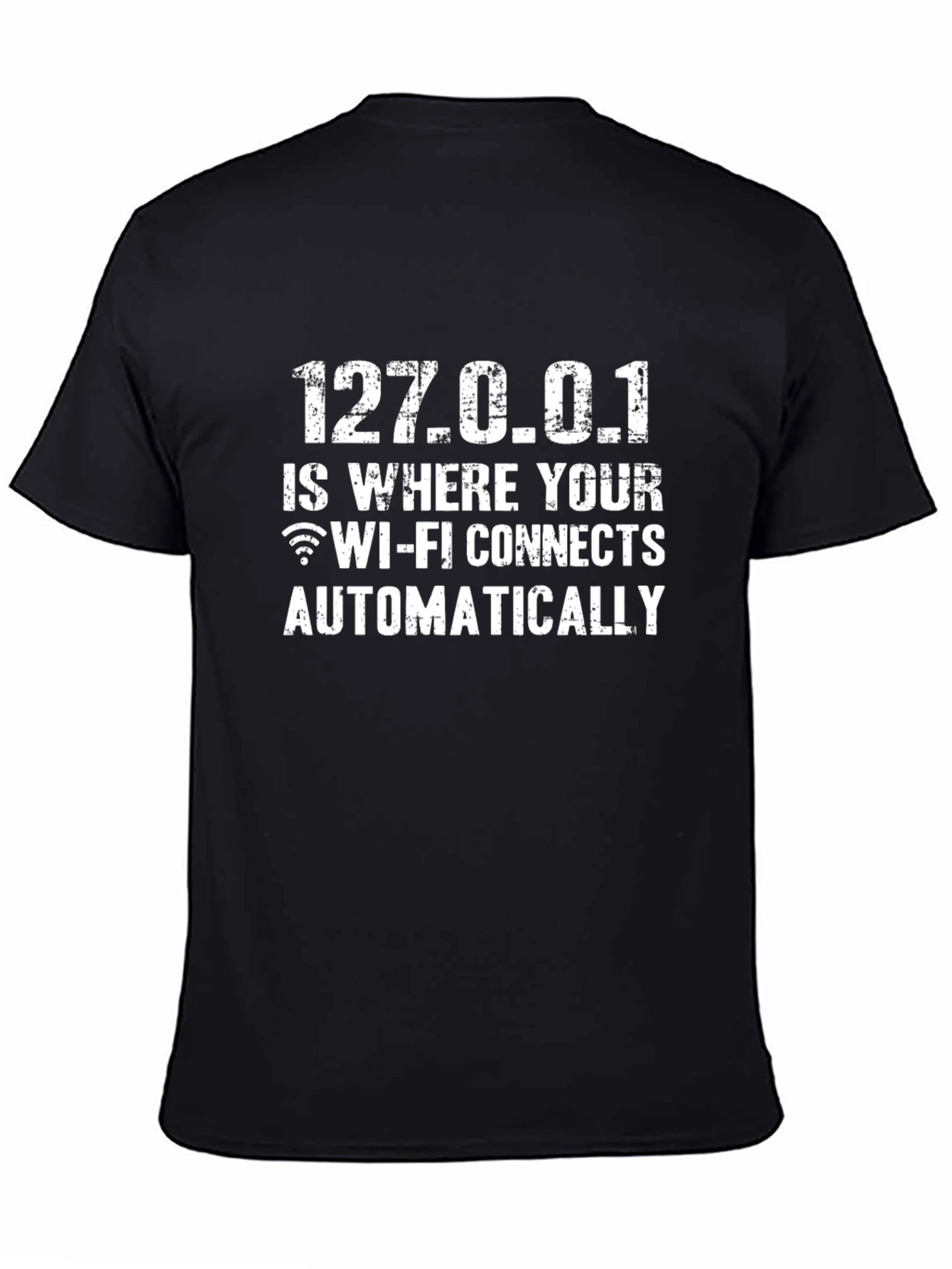 Geeky 127.0.0.1 WiFi Black T-Shirt