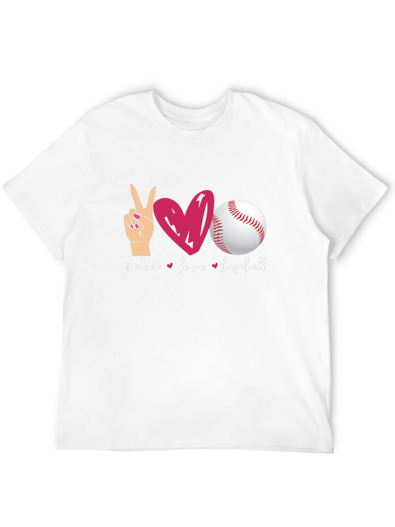 Peace Love Baseball Black T-Shirt