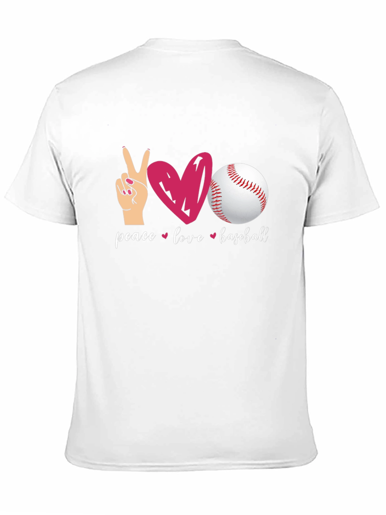 Peace Love Baseball Black T-Shirt