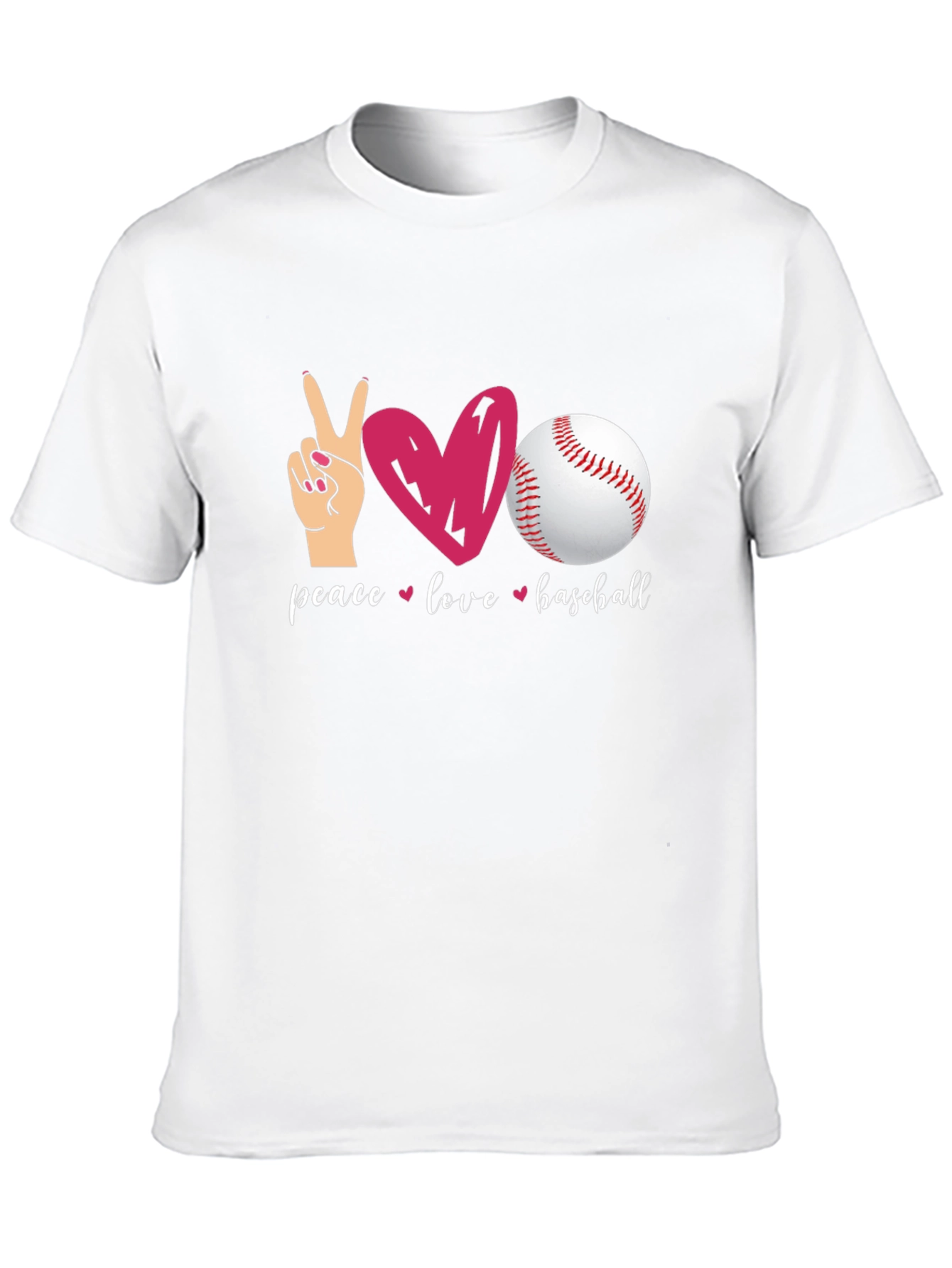 Peace Love Baseball Black T-Shirt