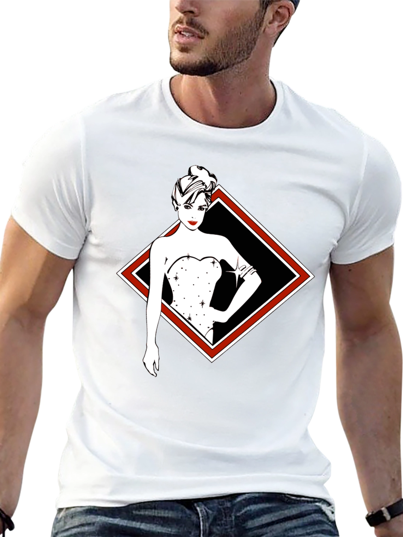 Stylish Woman Graphic Black Tee